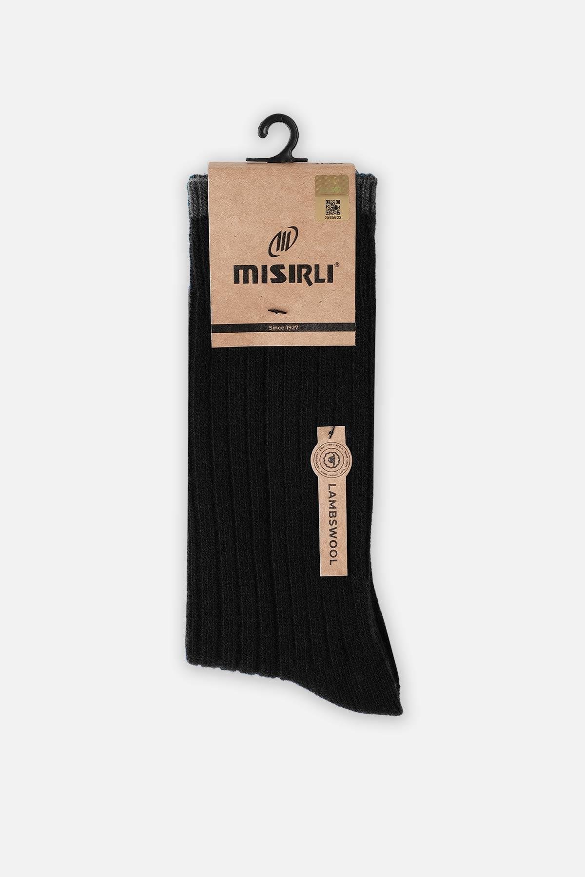 Mısırlı Erkek Lambswool Tekli Siyah Soket Çorap M 65001 S