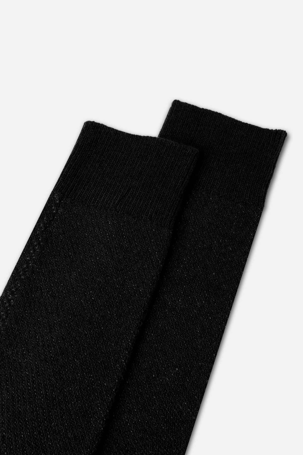Mısırlı Erkek Kuzu Yünü (Lambswool) Tekli Siyah Soket Çorap M 65002 S