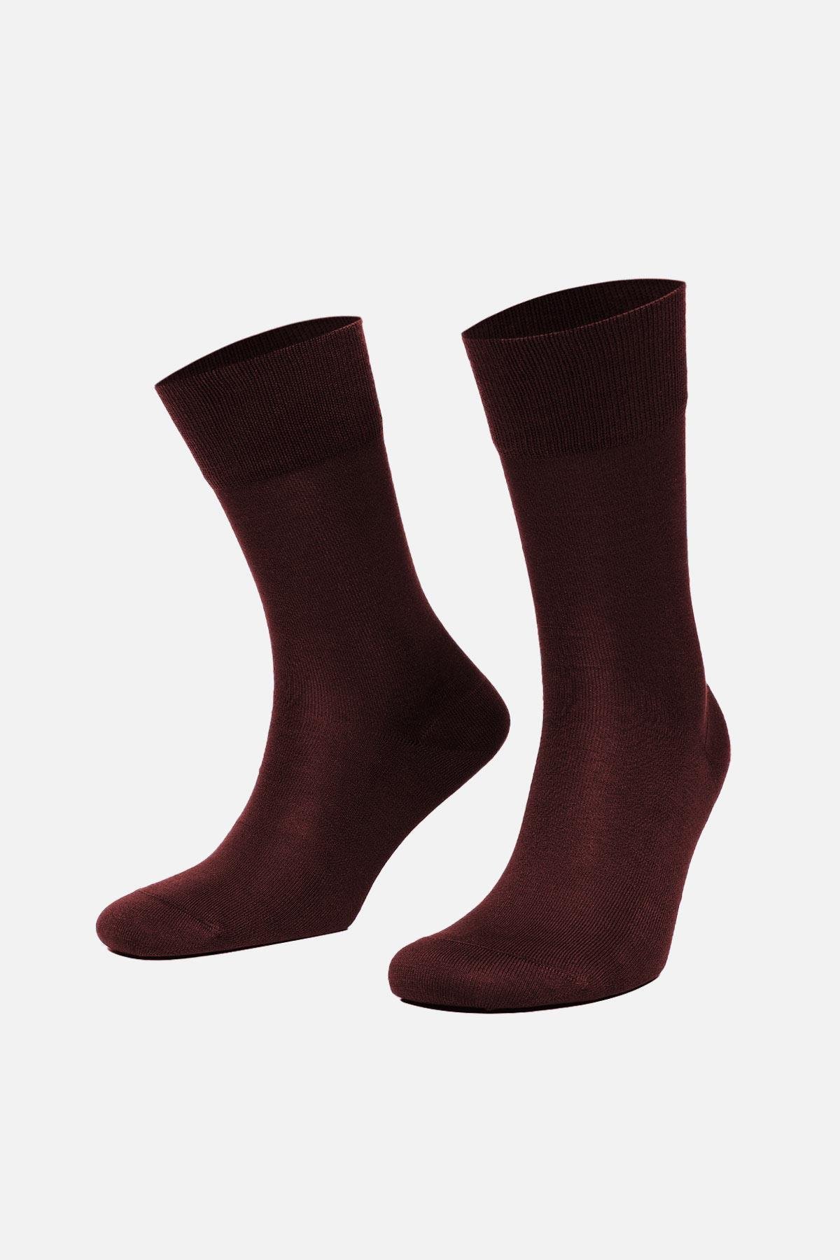 Mısırlı Erkek Merserize Tekli Açık Bordo Soket Çorap M 67003 AB