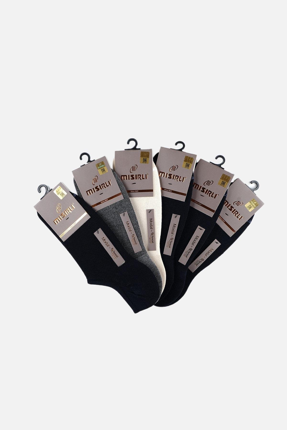 Mısırlı Erkek Modal 6 Çift Çok Renkli Yazlık No Show Çorap M-61350-AS