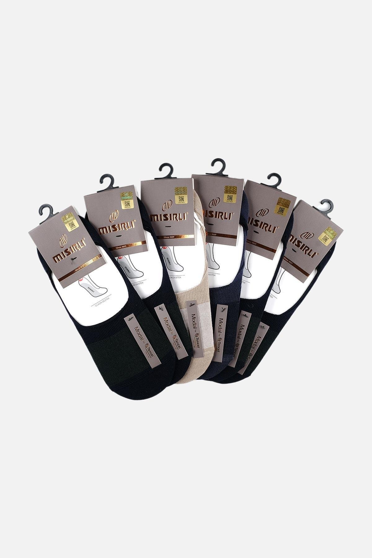 Mısırlı Erkek Modal 6 Çift Çok Renkli Yazlık Babet Çorap M 61301 AS