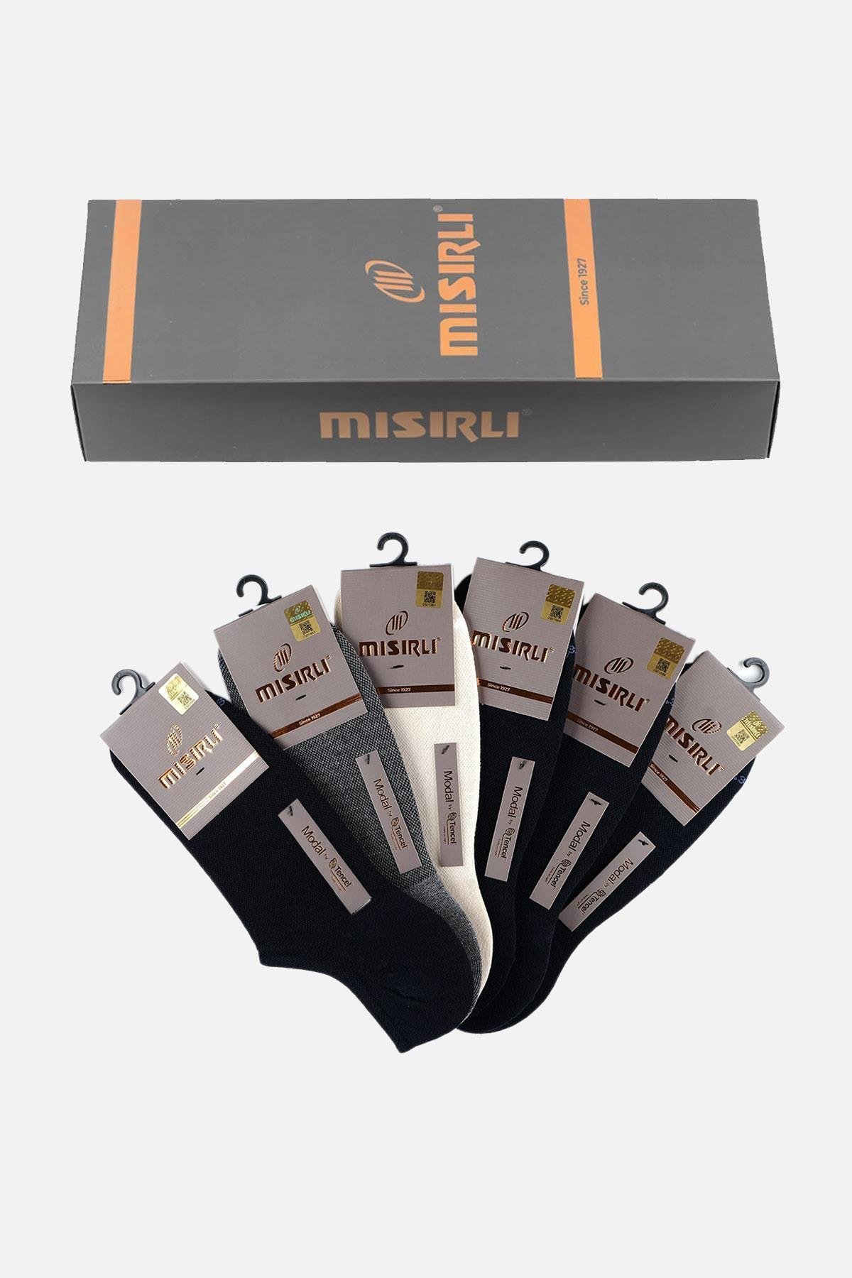 Mısırlı Erkek Modal 6 Çift Çok Renkli Yazlık No Show Çorap M-61350-AS