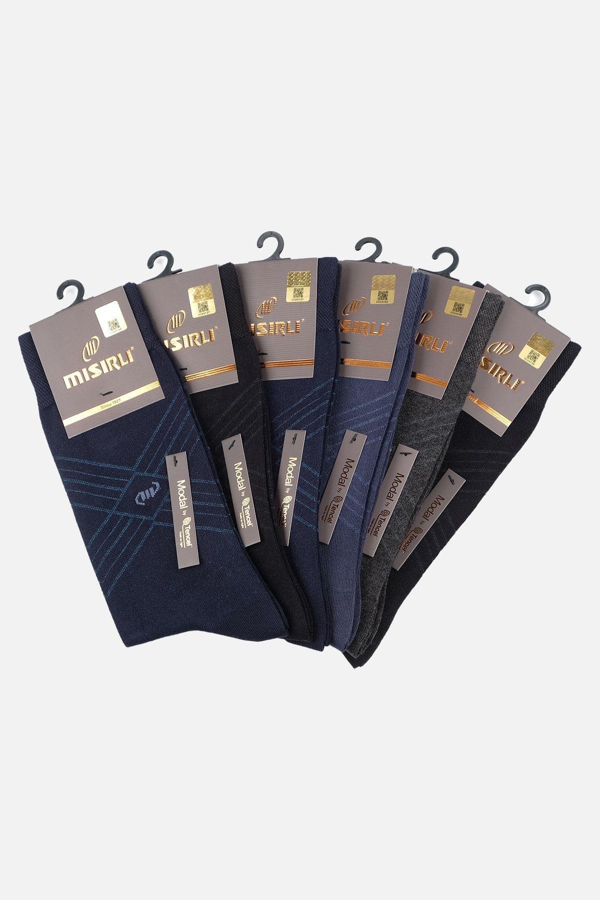 Mısırlı Erkek Modal by Tencel™ Kutulu 6 Çift Asorti Soket Çorap - M-61003-AS