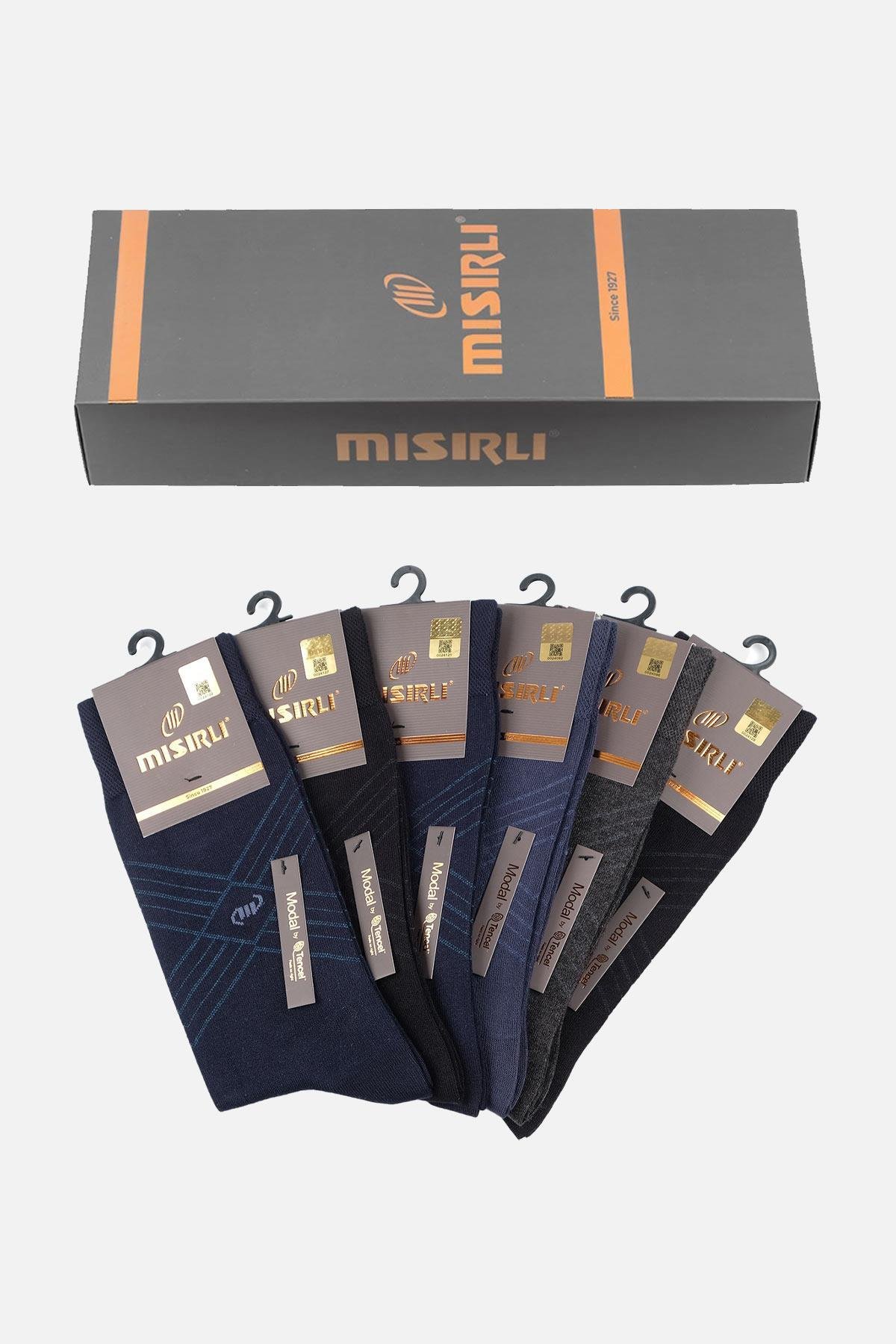 Mısırlı Erkek Modal by Tencel™ Kutulu 6 Çift Asorti Soket Çorap - M-61003-AS