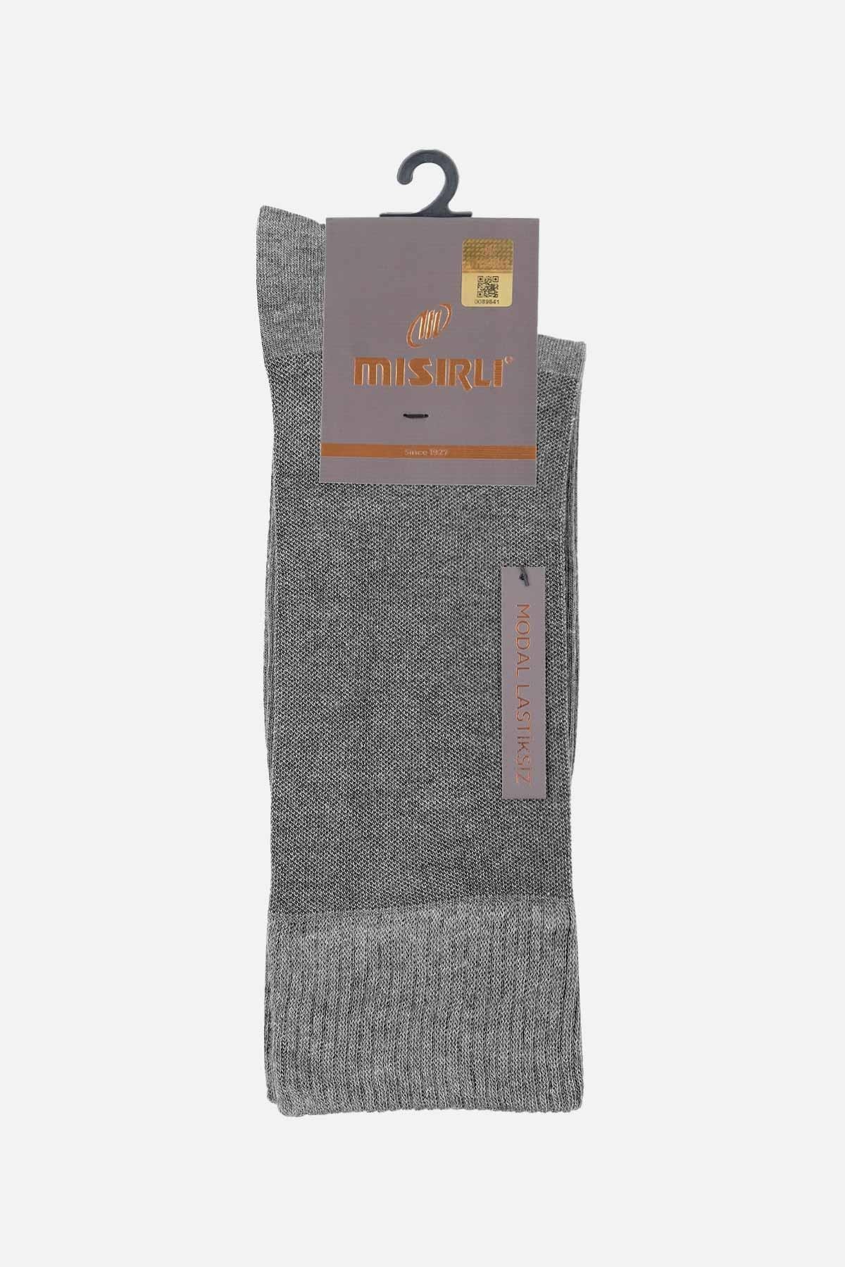 Mısırlı Erkek Modal Tekli Gri DiCare Lastiksiz Soket Çorap   M 66000 G
