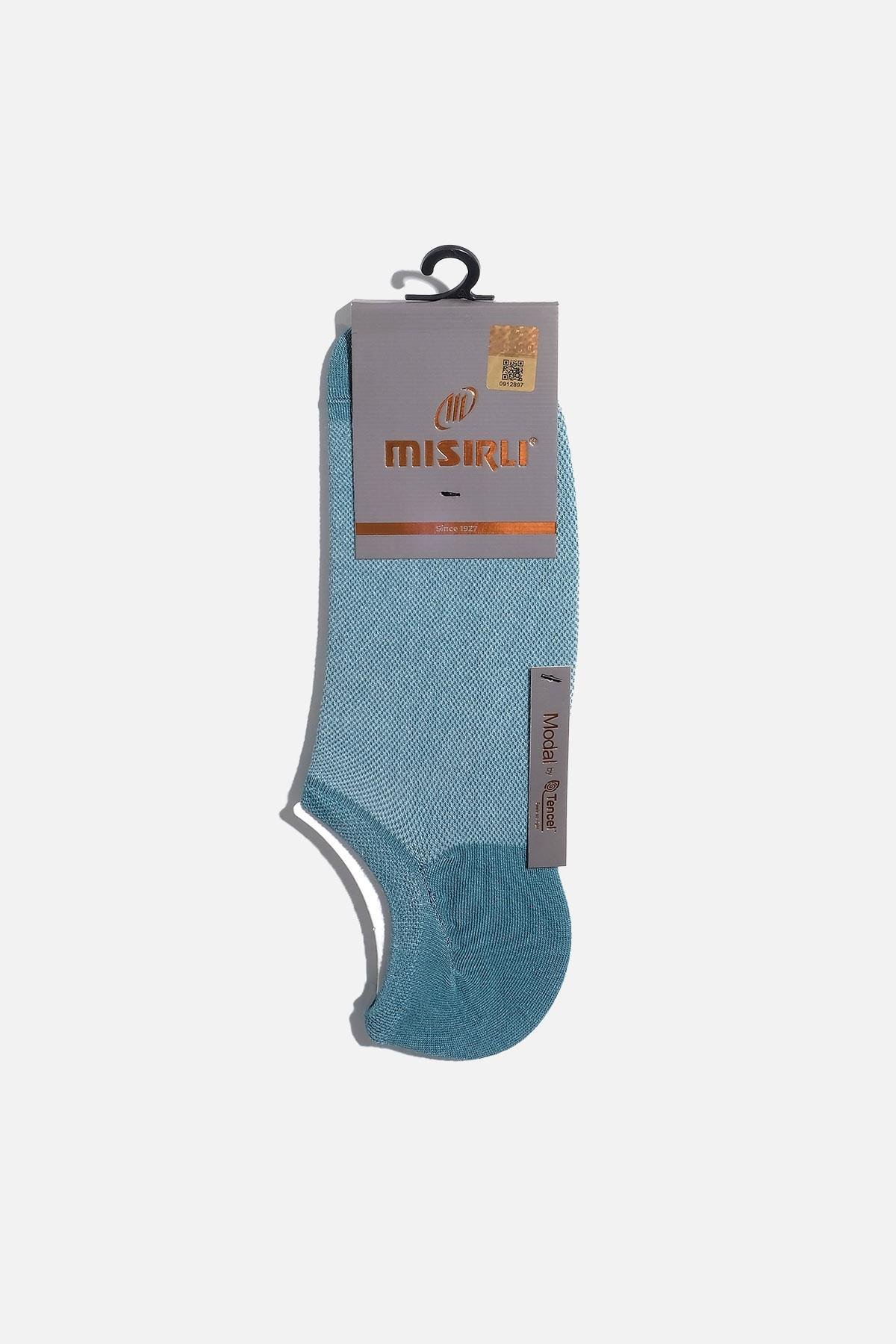 Mısırlı Erkek Modal Tekli Pastel Mavi Yazlık No Show Çorap M 61350 PM