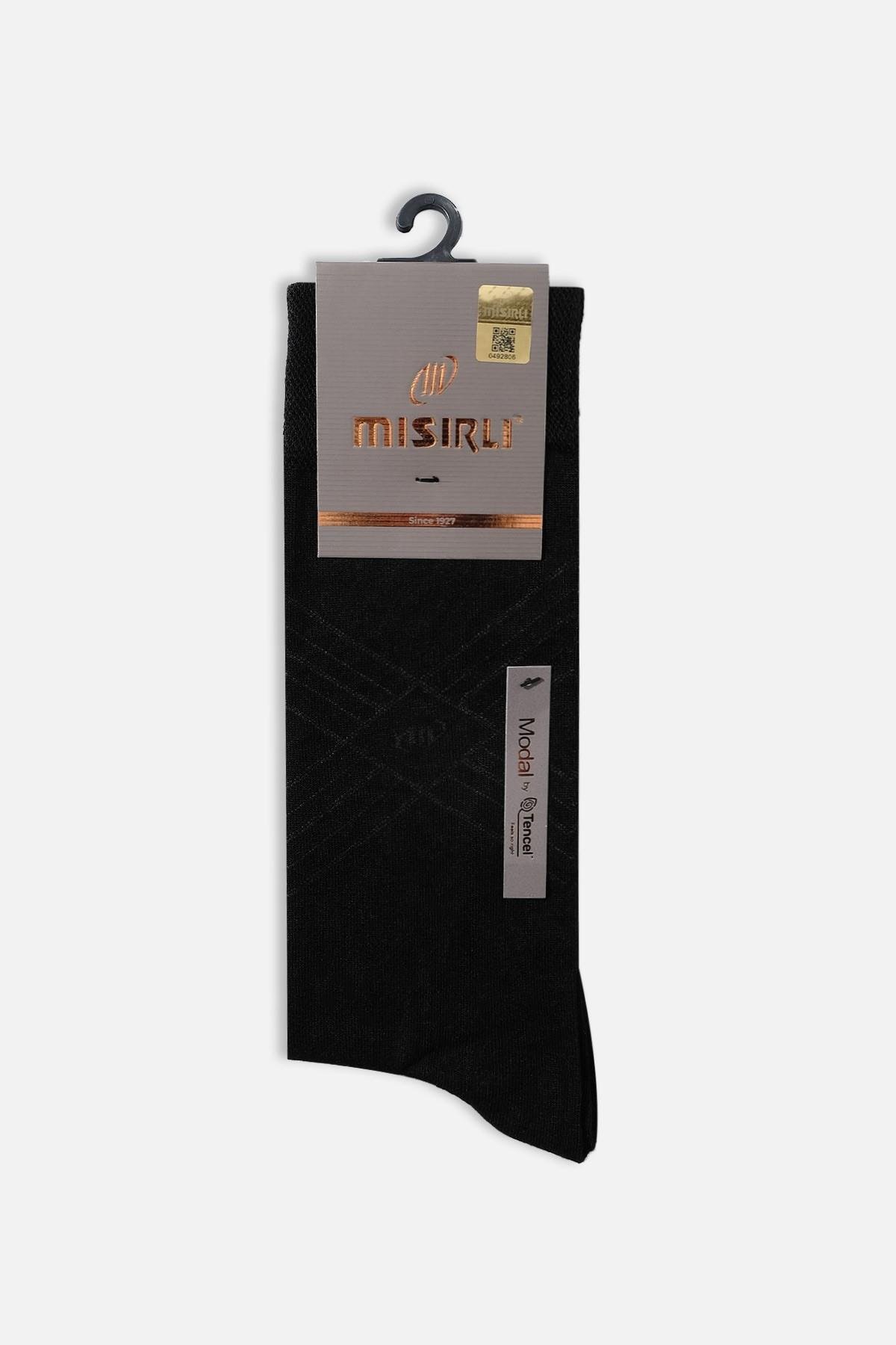 Mısırlı Erkek Modal Tekli Siyah Soket Çorap   M 61003 Si