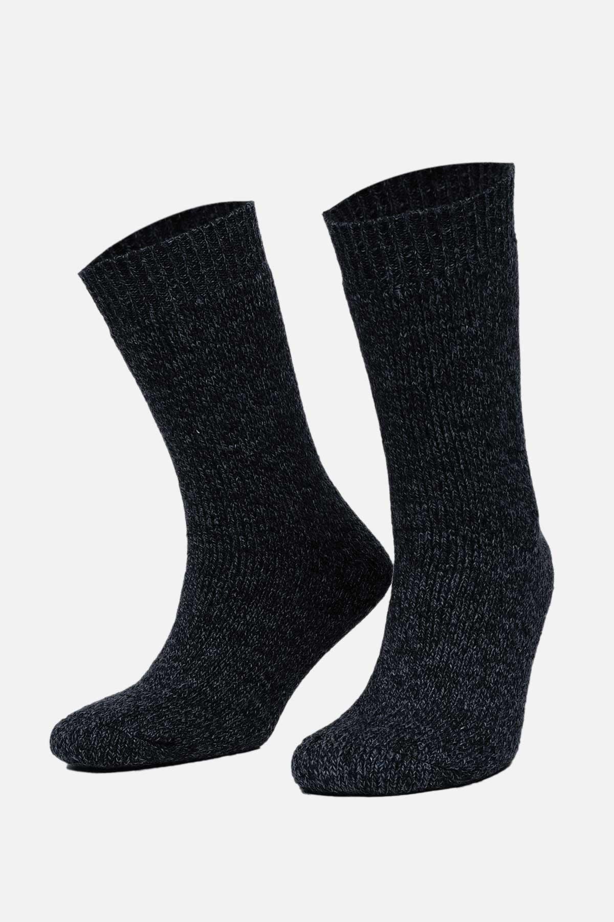 Mısırlı Erkek Norweger Merino Yünü Kışlık Tekli Antrasit Soket Bot Çorabı