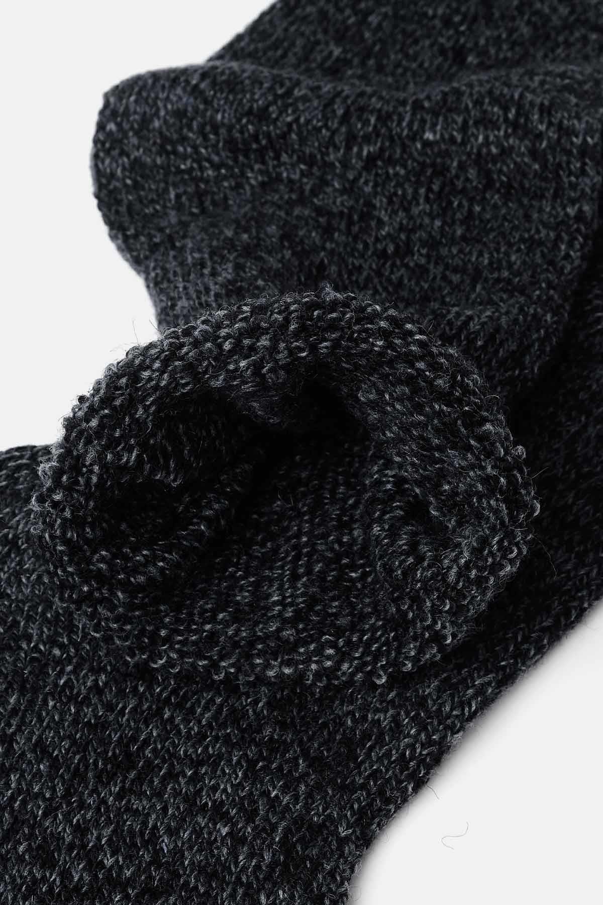 Mısırlı Erkek Norweger Merino Yünü Kışlık Tekli Antrasit Soket Bot Çorabı