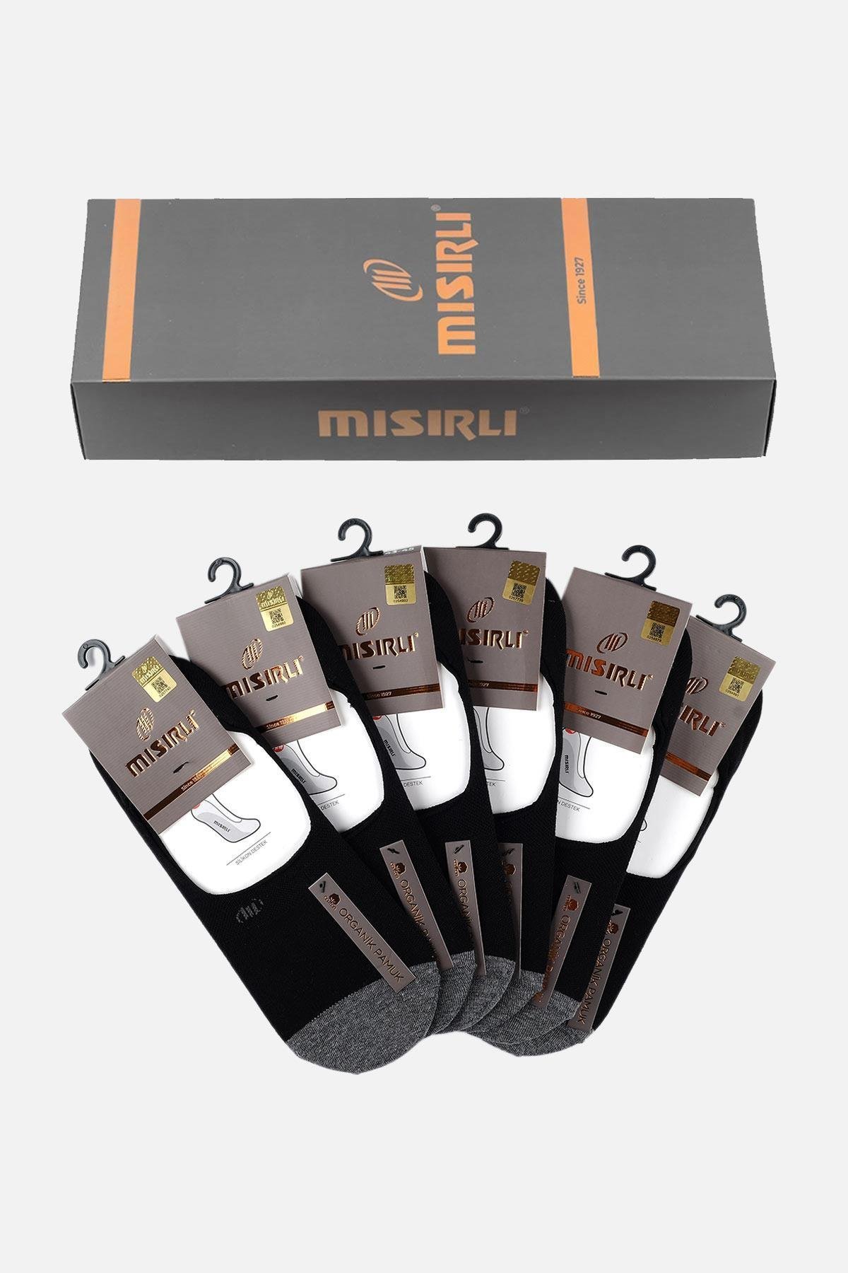 Mısırlı Erkek Organik Pamuklu 6 Çift Siyah Babet Çorap M 60301 KS