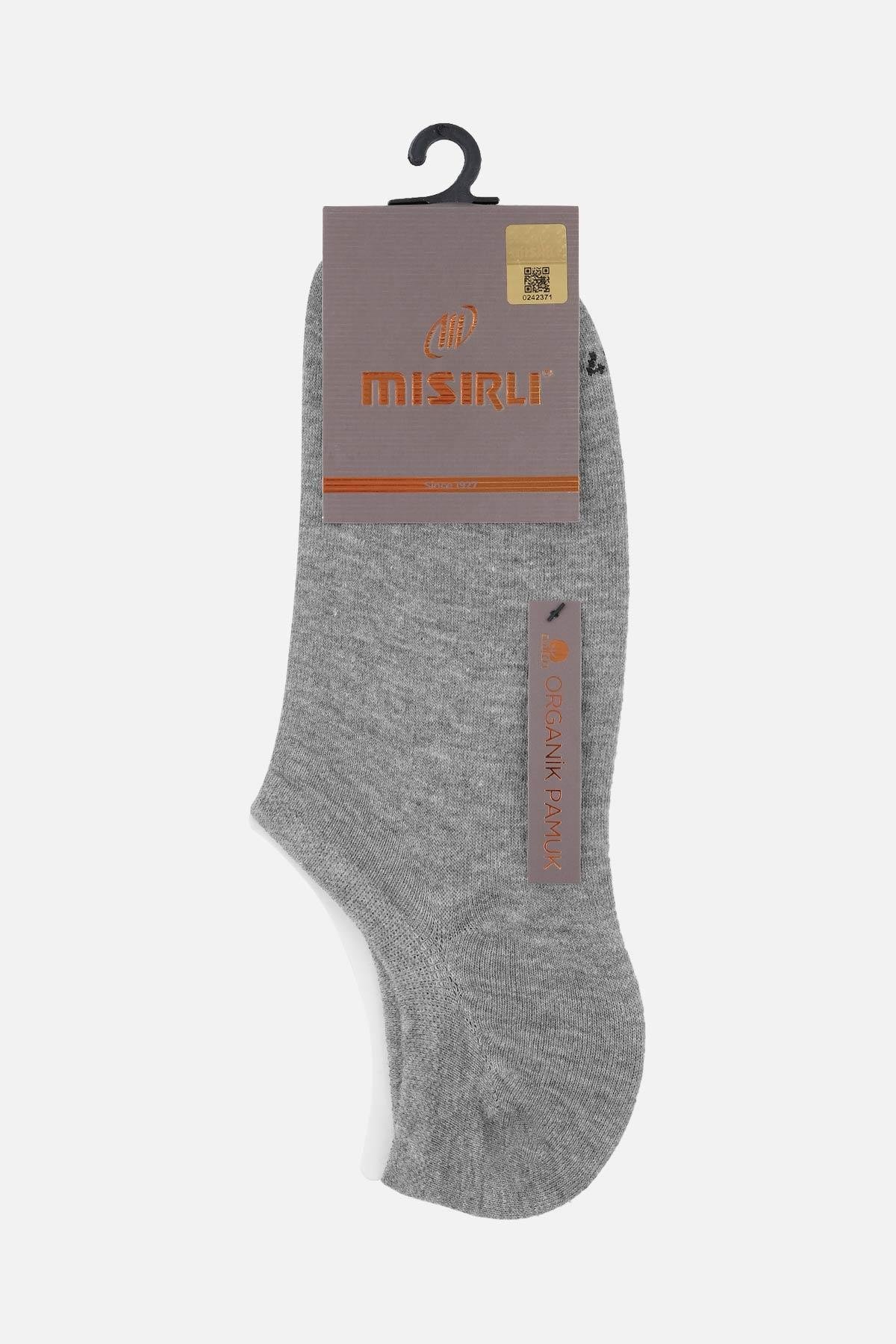Mısırlı Erkek Organik Pamuklu Gri Babet Çorap - M-60350-G