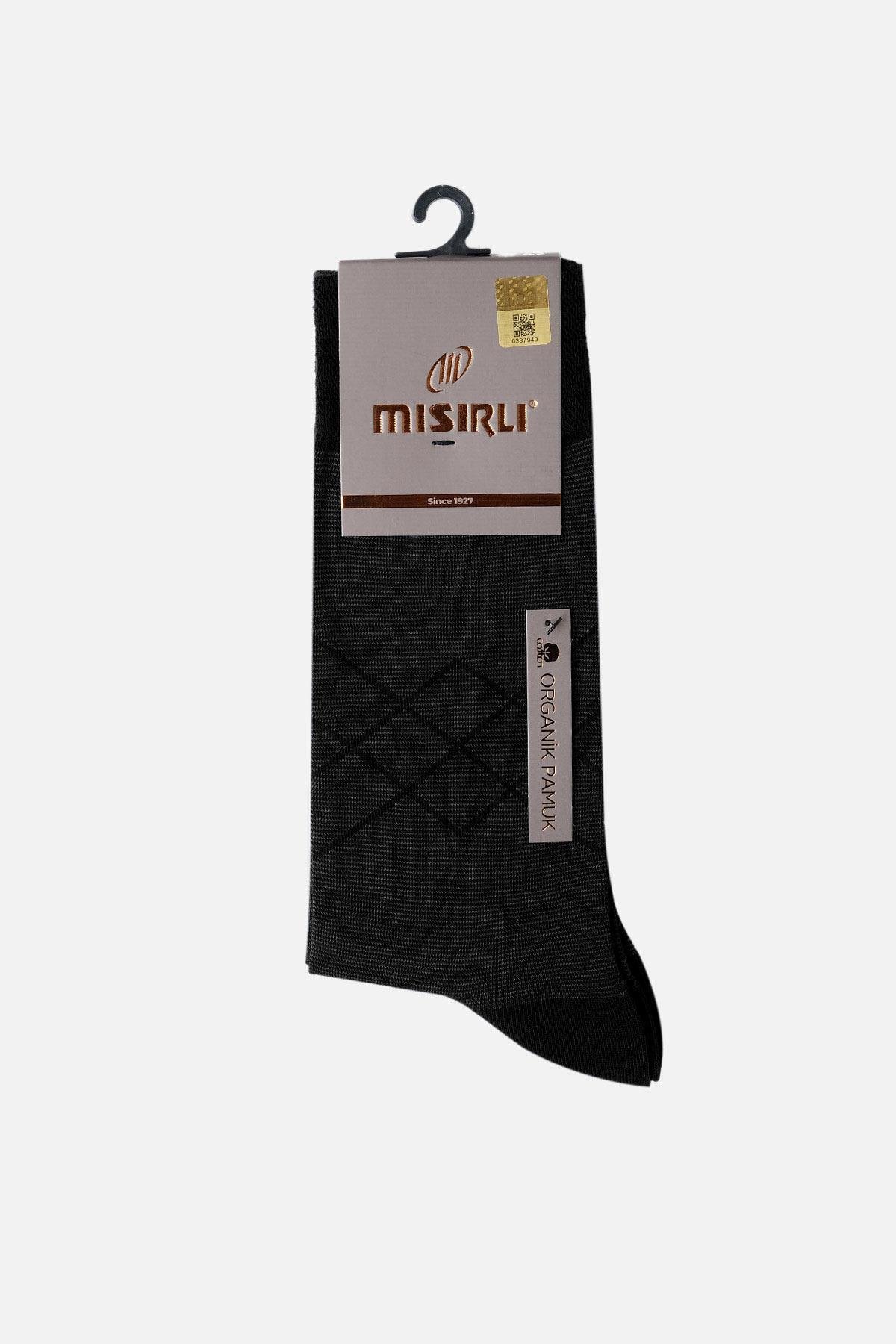 Mısırlı Erkek Organik Pamuklu Tekli Siyah Soket Çorap M 60003 TS