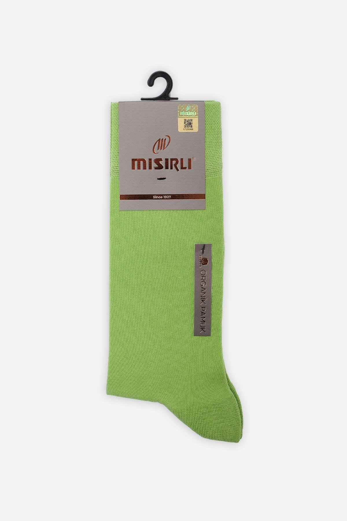 Mısırlı Erkek Organik Pamuklu Tekli Yeşil Soket Çorap M 60000 Y