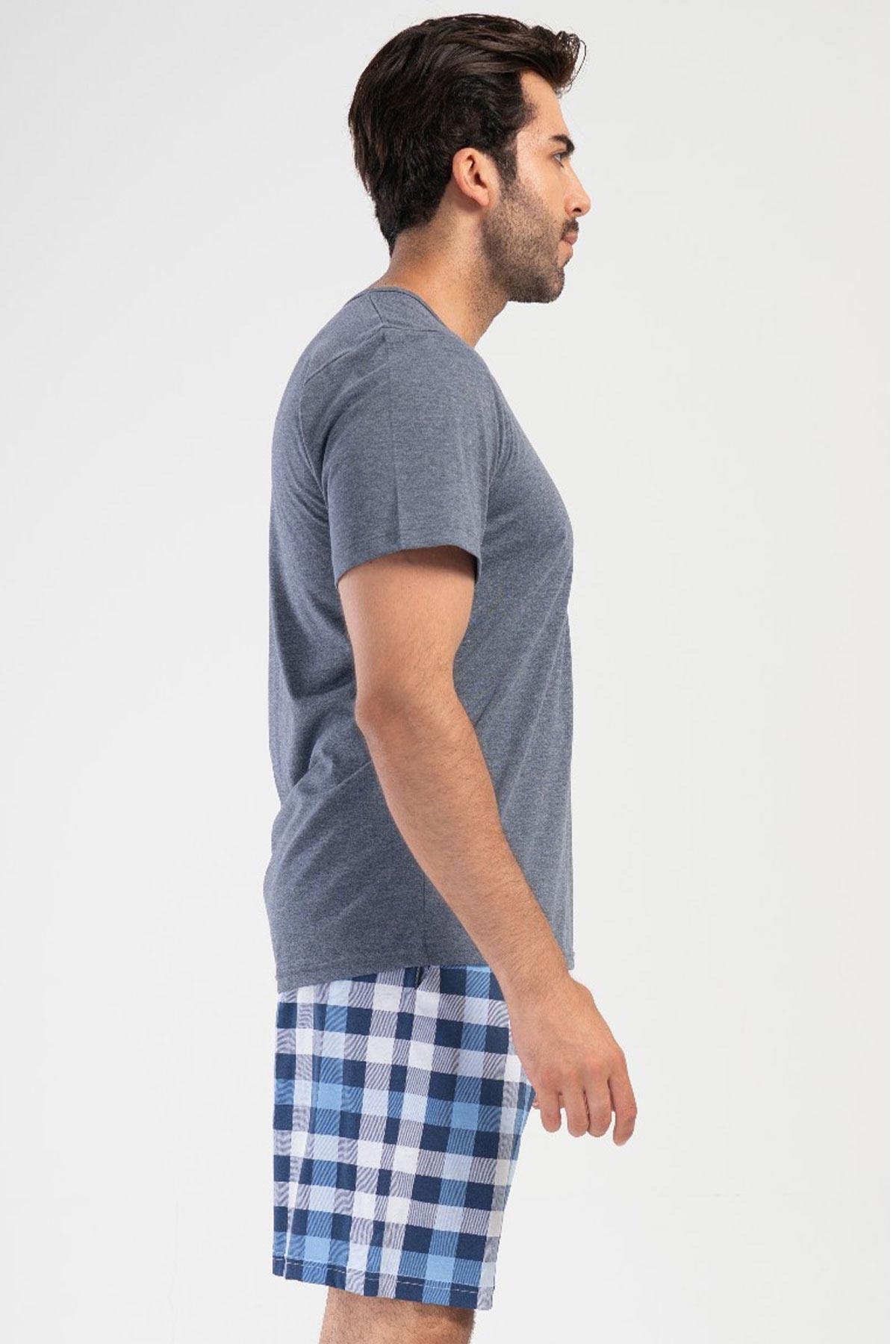 Mısırlı Erkek Pamuklu Antrasit Kısa Kollu Şort Pijama Takımı