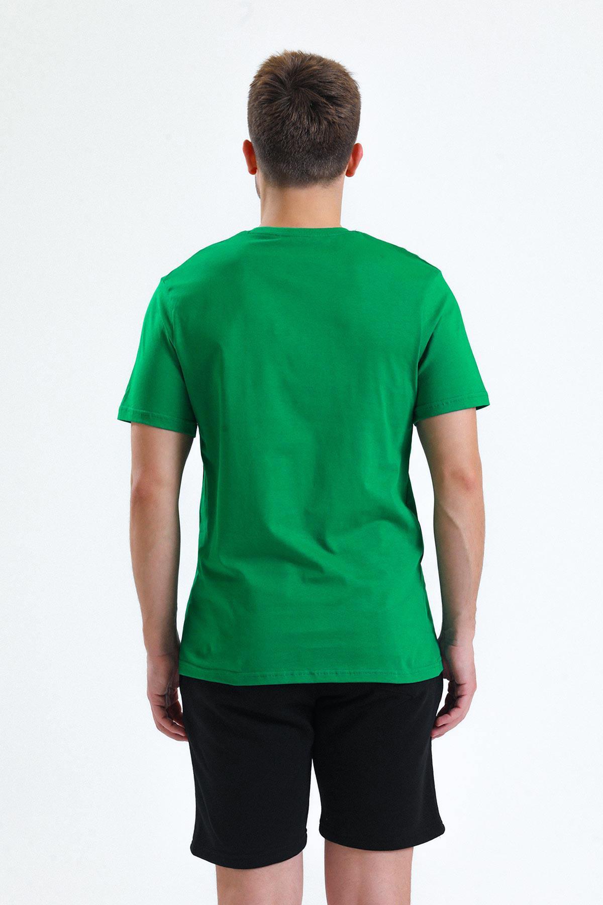 Mısırlı Erkek Pamuklu Bisiklet Yaka Yeşil Regular Fit Tişört  M TSHIRT RF Y