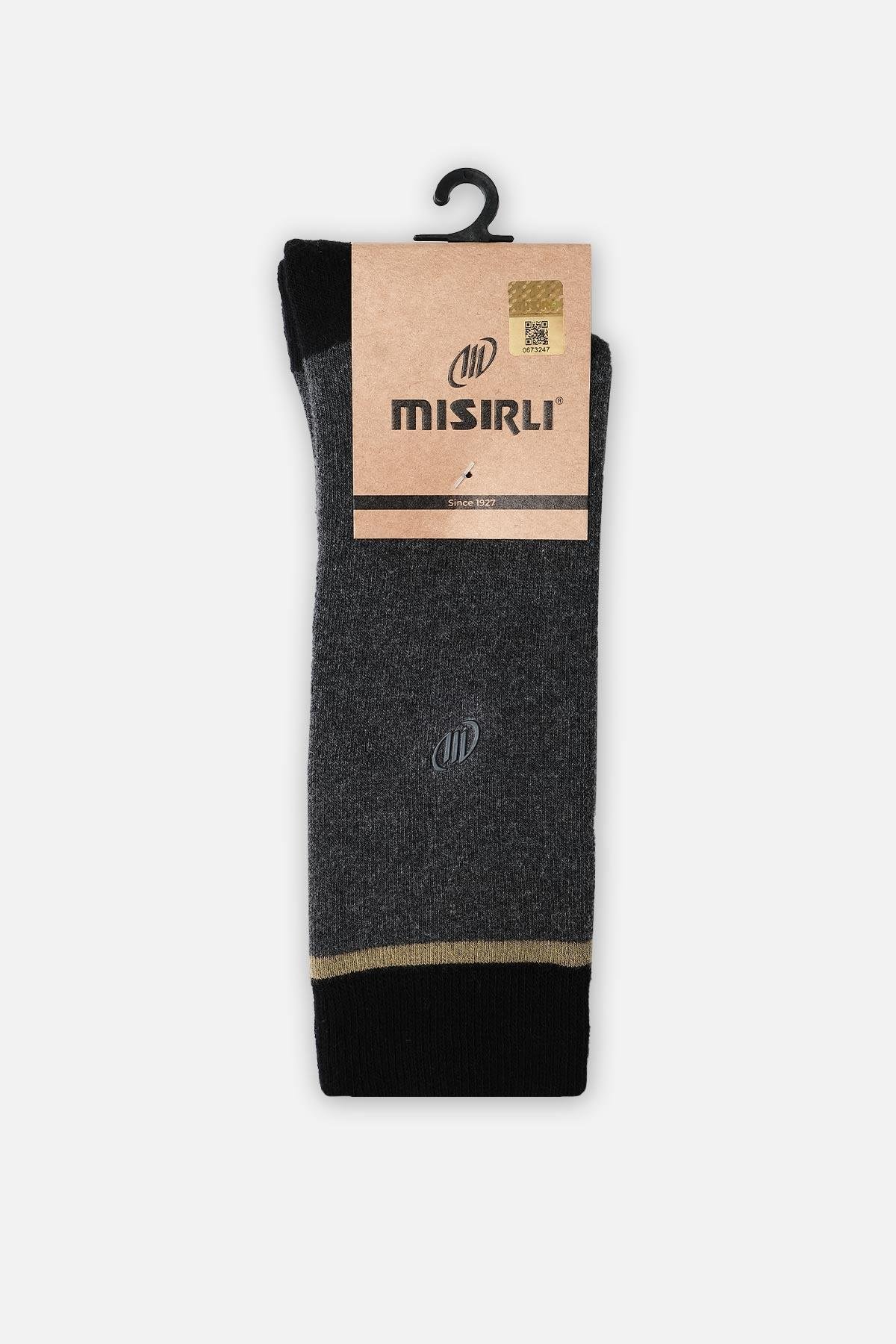 Mısırlı Erkek Pamuklu Havlu Tekli Gri Soket Çorap M 64003 G