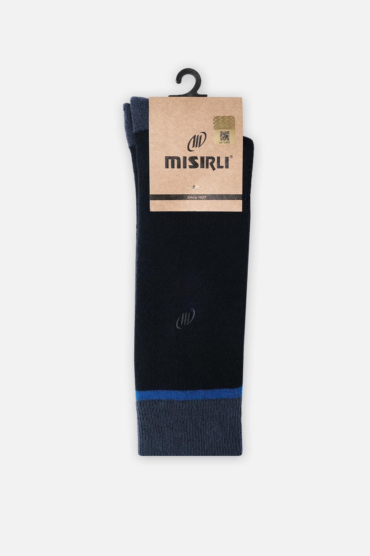 Mısırlı Erkek Pamuklu Havlu Tekli Lacivert Soket Çorap M 64003 L