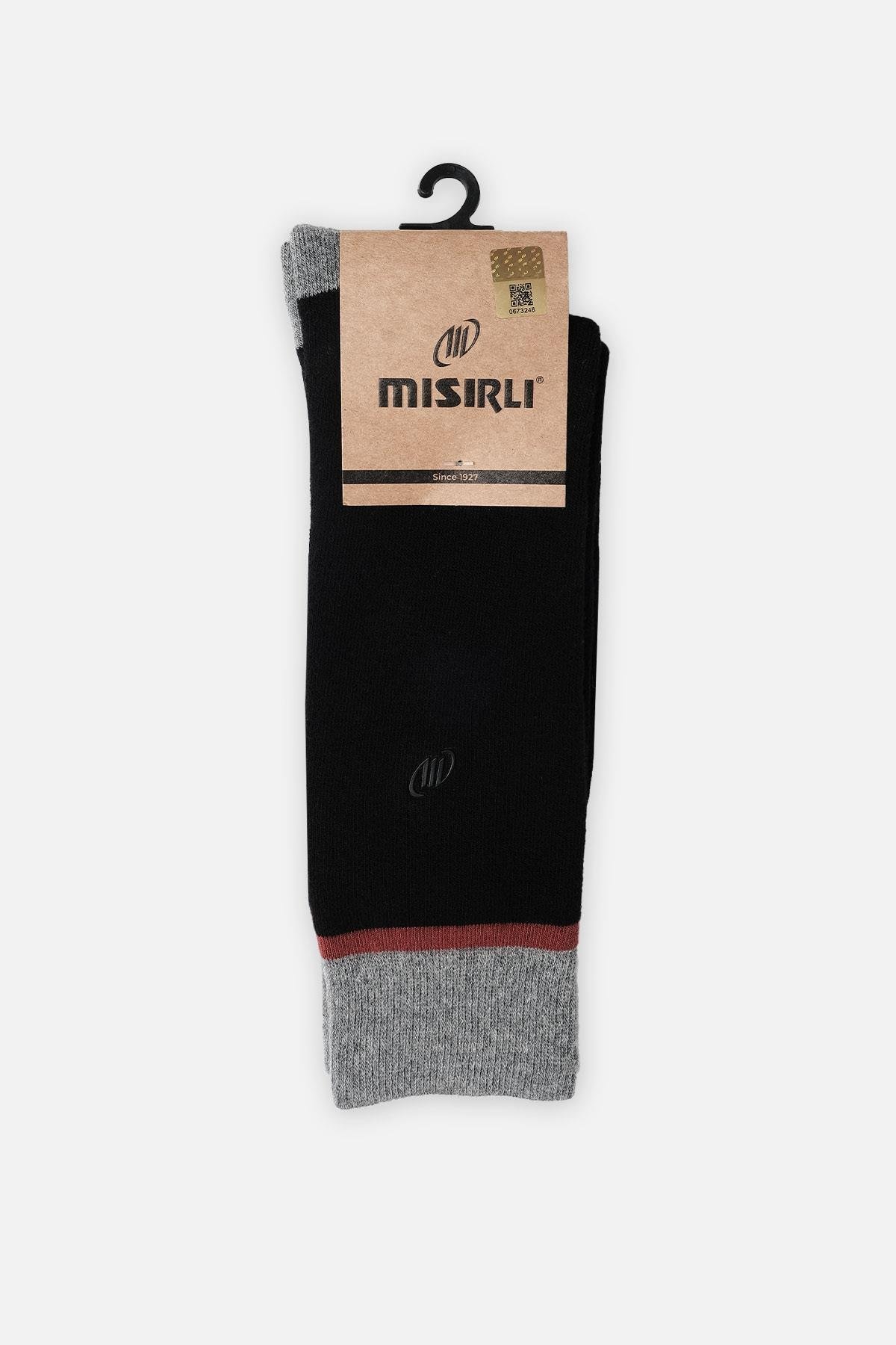 Mısırlı Erkek Pamuklu Havlu Tekli Siyah Soket Çorap M 64003 S