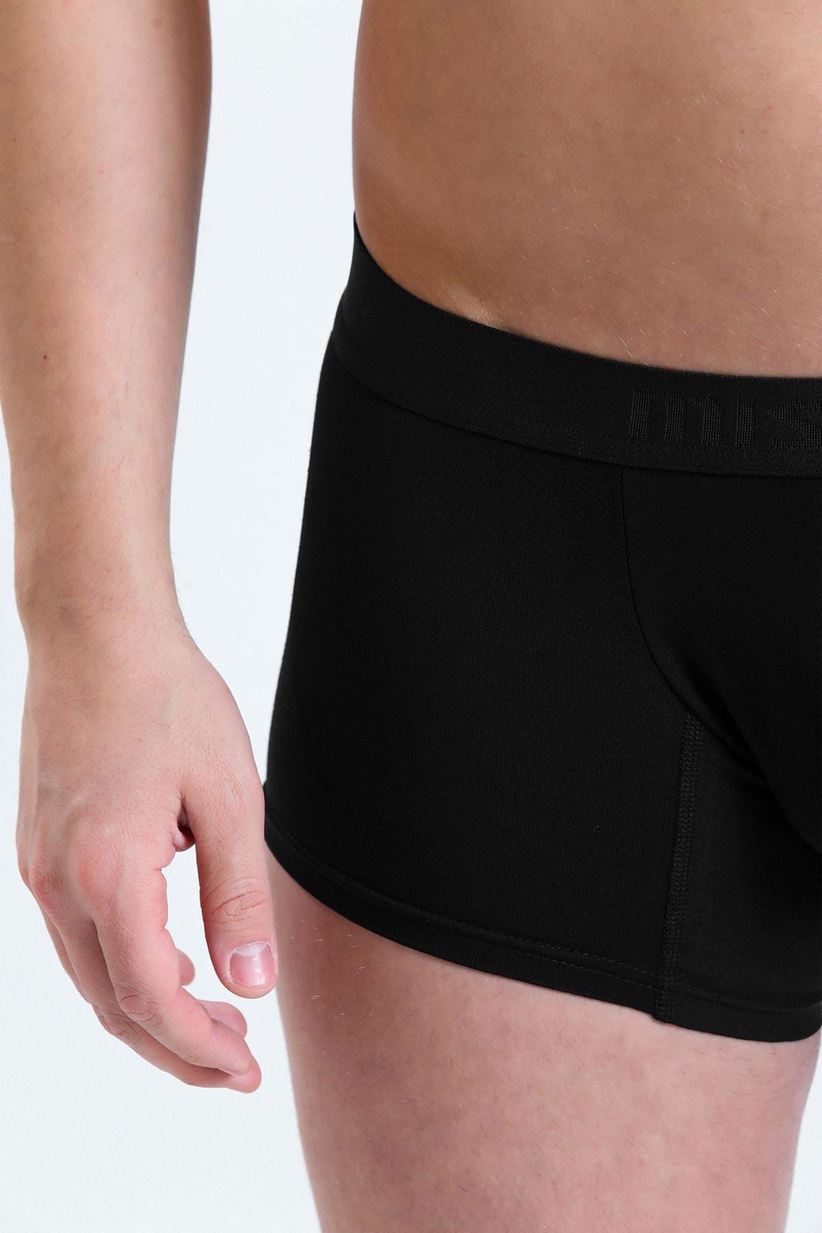 Mısırlı Erkek Pamuklu Regular Fit 2'li Siyah/Siyah Boxer