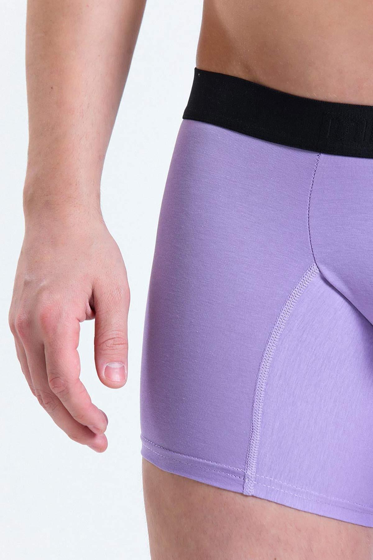Mısırlı Erkek Pamuklu Tekli Lila Renkli Boxer