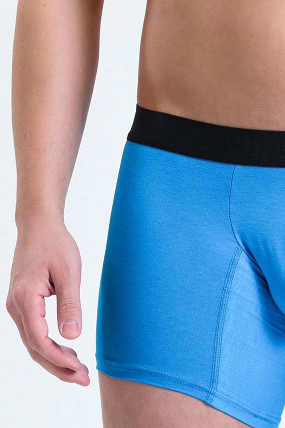 Mısırlı Erkek Pamuklu Tekli Mavi Renkli Boxer