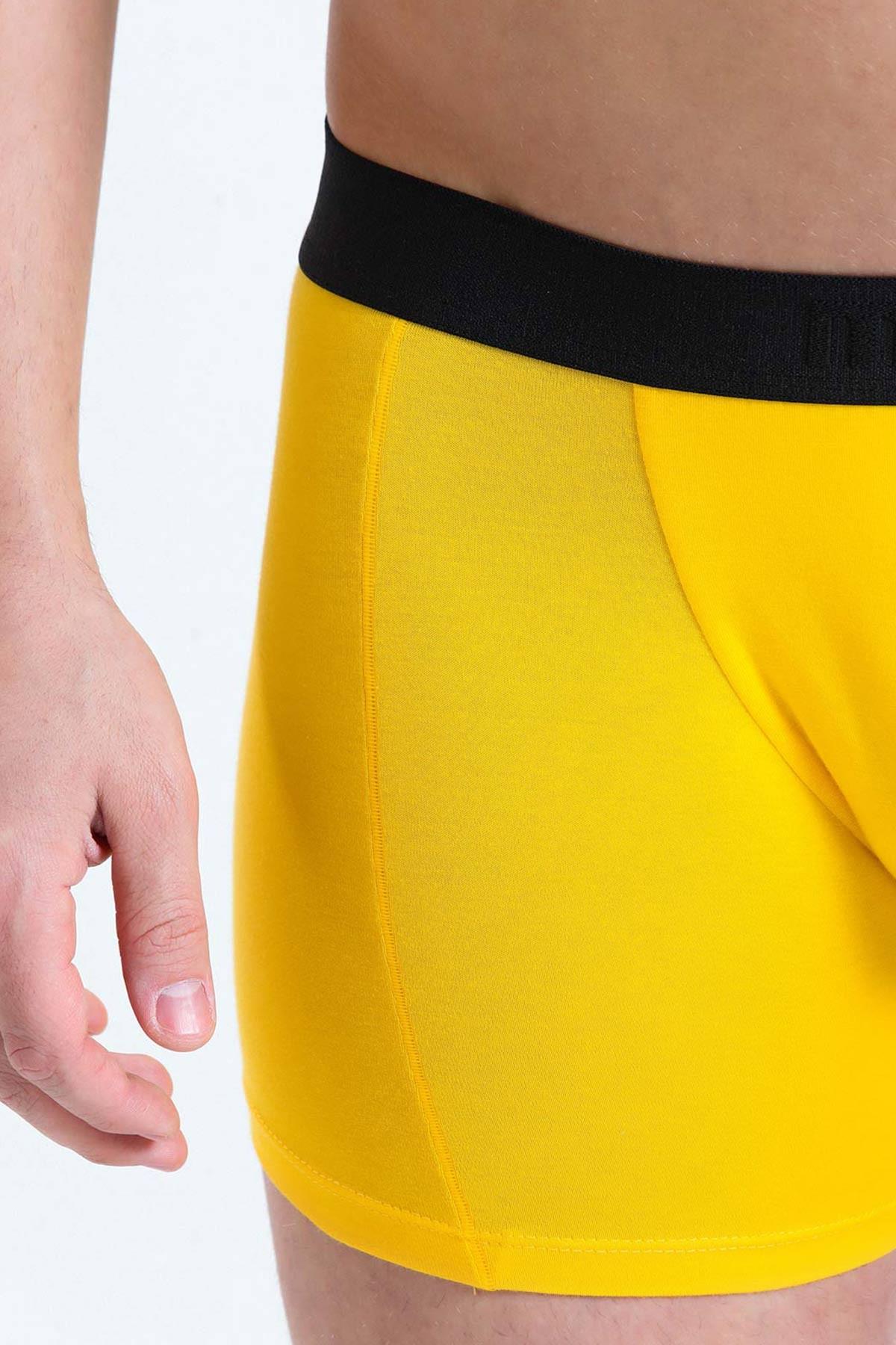 Mısırlı Erkek Pamuklu Tekli Sarı Renkli Boxer