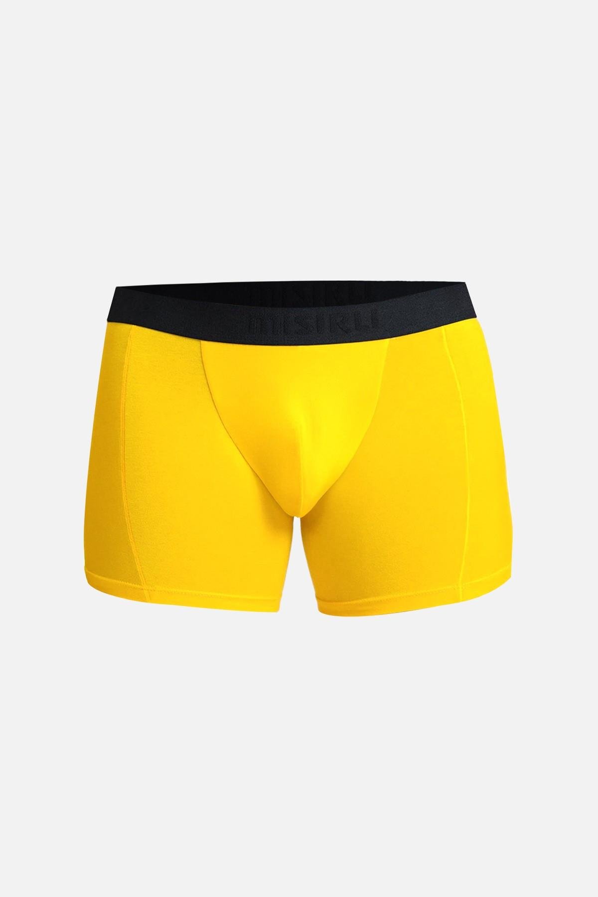 Mısırlı Erkek Pamuklu Tekli Sarı Renkli Boxer
