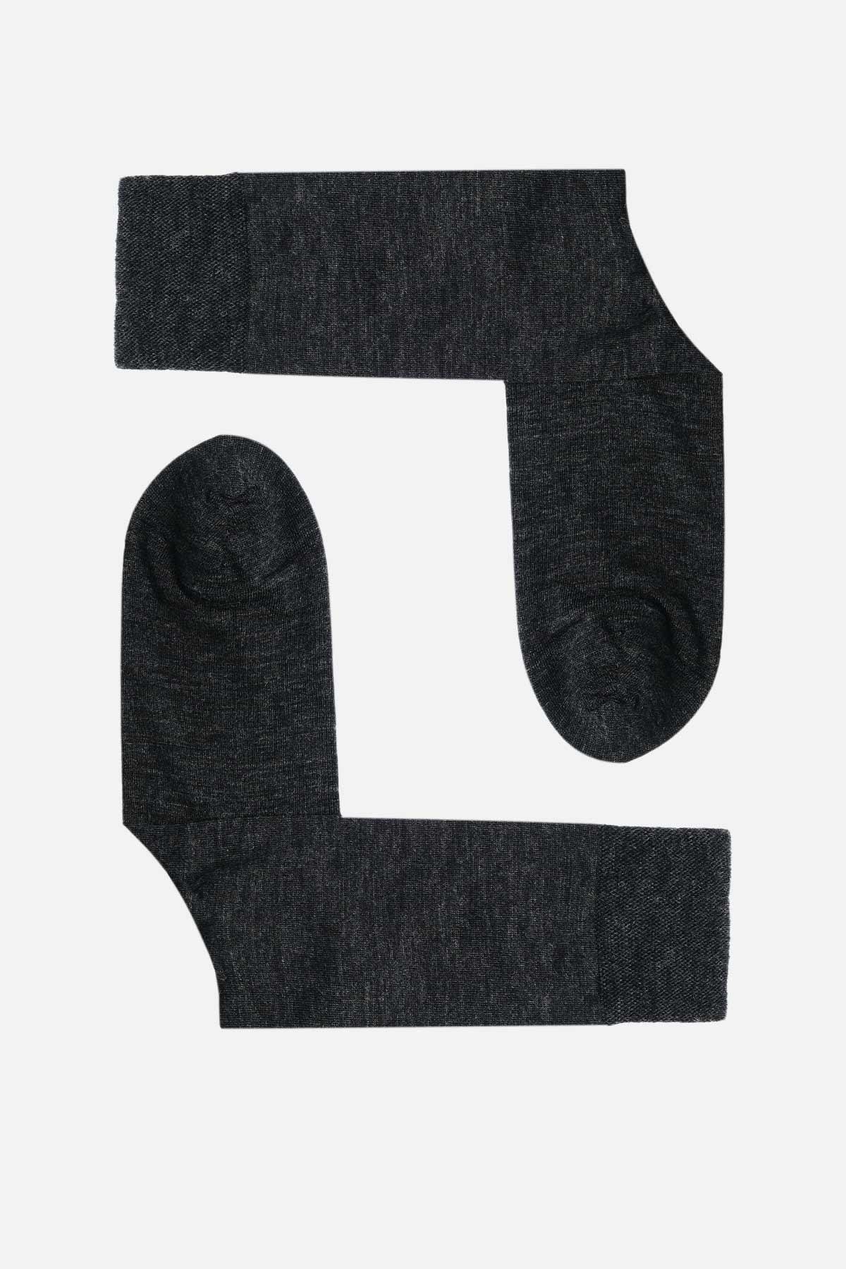 Mısırlı Erkek Soft Wool (Koyun Yünü) Tekli Antrasit Soket Çorap   M 63000 A
