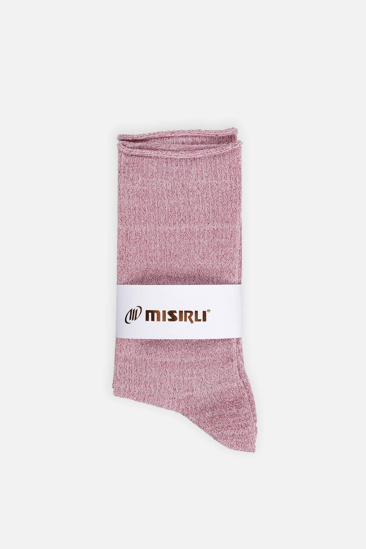 Mısırlı Kadın Bambu Simli Açık Pembe Soket Çorap M SEVO AP