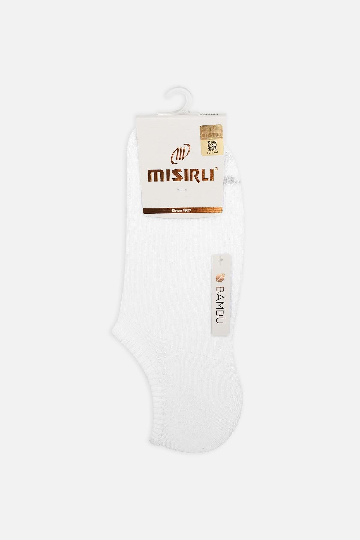 Mısırlı Kadın Bambu Tekli Beyaz Yazlık No Show Çorap  M 72350 B