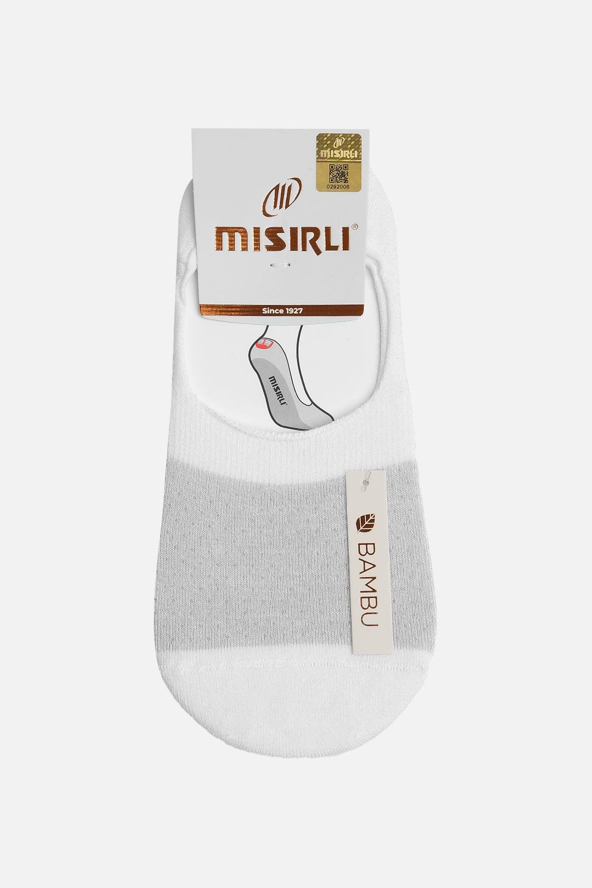 Mısırlı Kadın Bambu Tekli Beyaz Çetik Çorap - M-72301-B