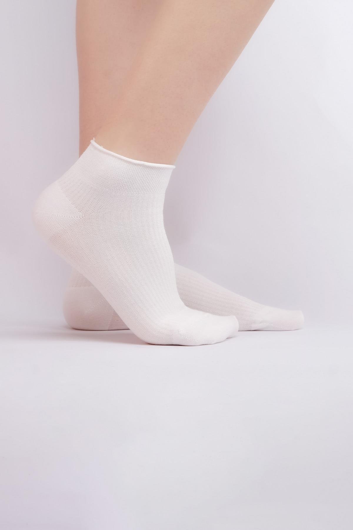 Mısırlı Kadın Bambu Tekli Ekru Yazlık Sneaker (Patik) Çorap M 72201 E