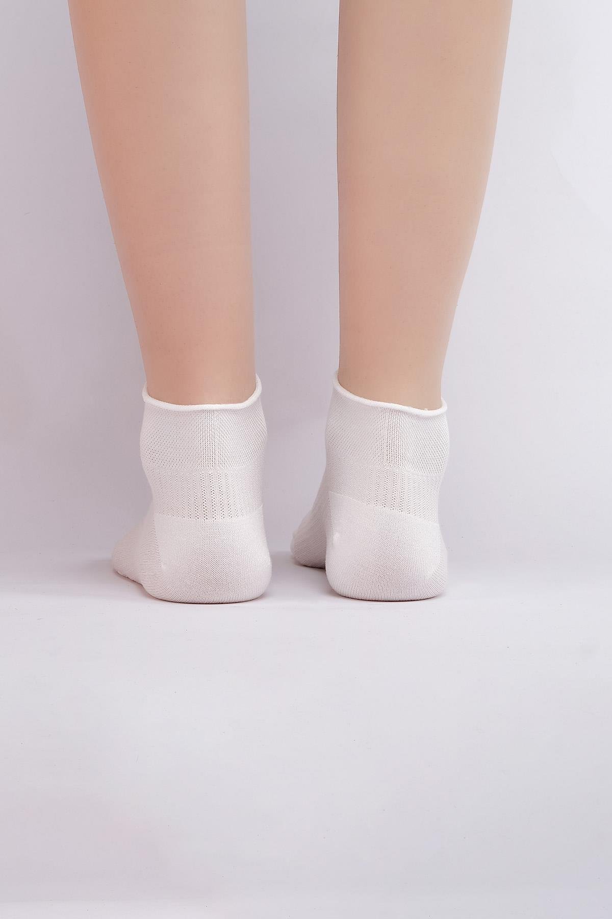 Mısırlı Kadın Bambu Tekli Ekru Yazlık Sneaker (Patik) Çorap M 72201 E