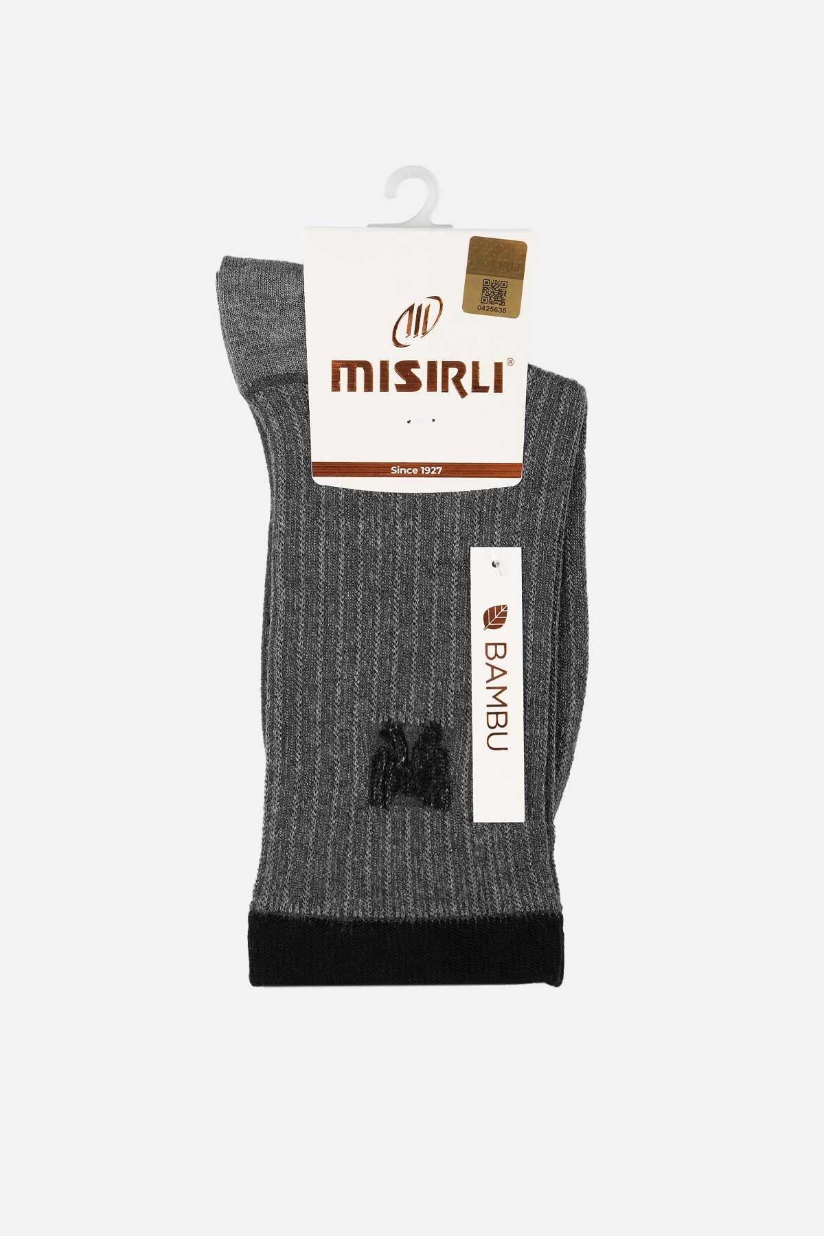 Mısırlı Kadın Bambu Tekli Gri Soket Çorap - M-72002-G