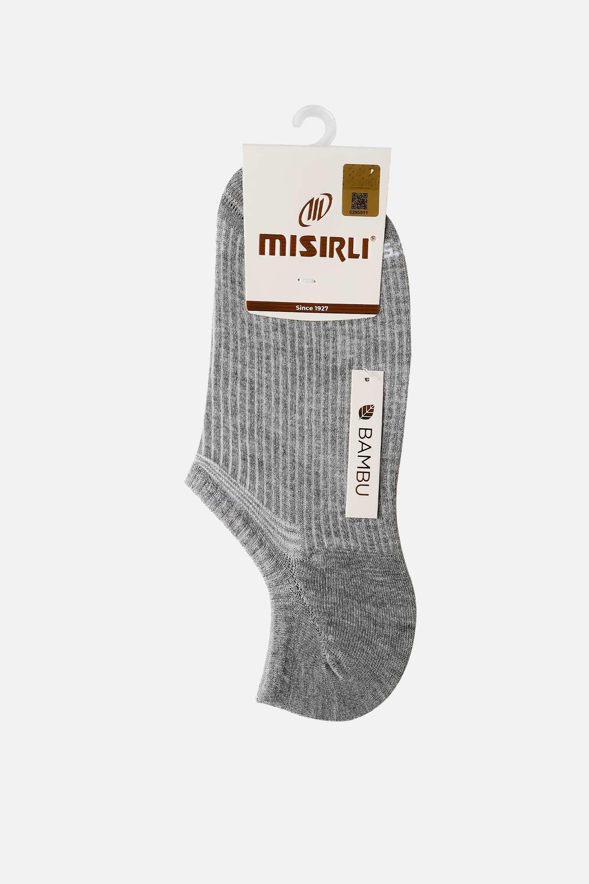 Mısırlı Kadın Bambu Tekli Gri Yazlık No Show Çorap  M 72350 G