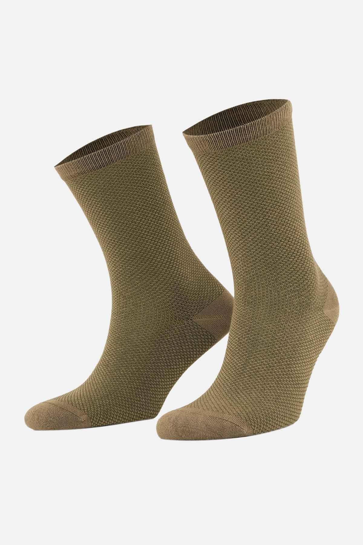 Mısırlı Kadın Bambu Tekli Haki Soket Çorap M 72000 H