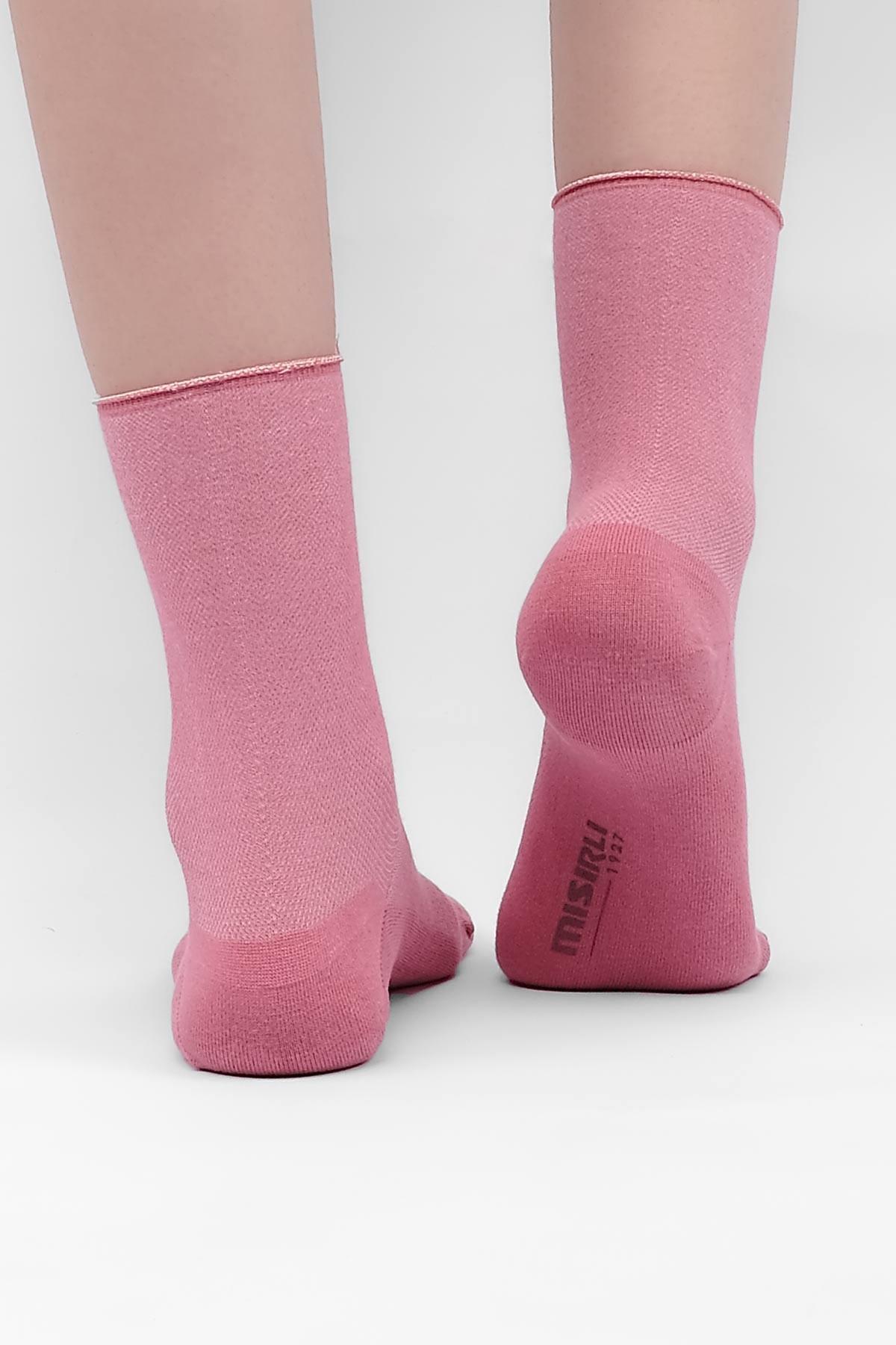 Mısırlı Kadın Bambu Tekli Pembe DiCare Lastiksiz Soket Çorap M 76400 P