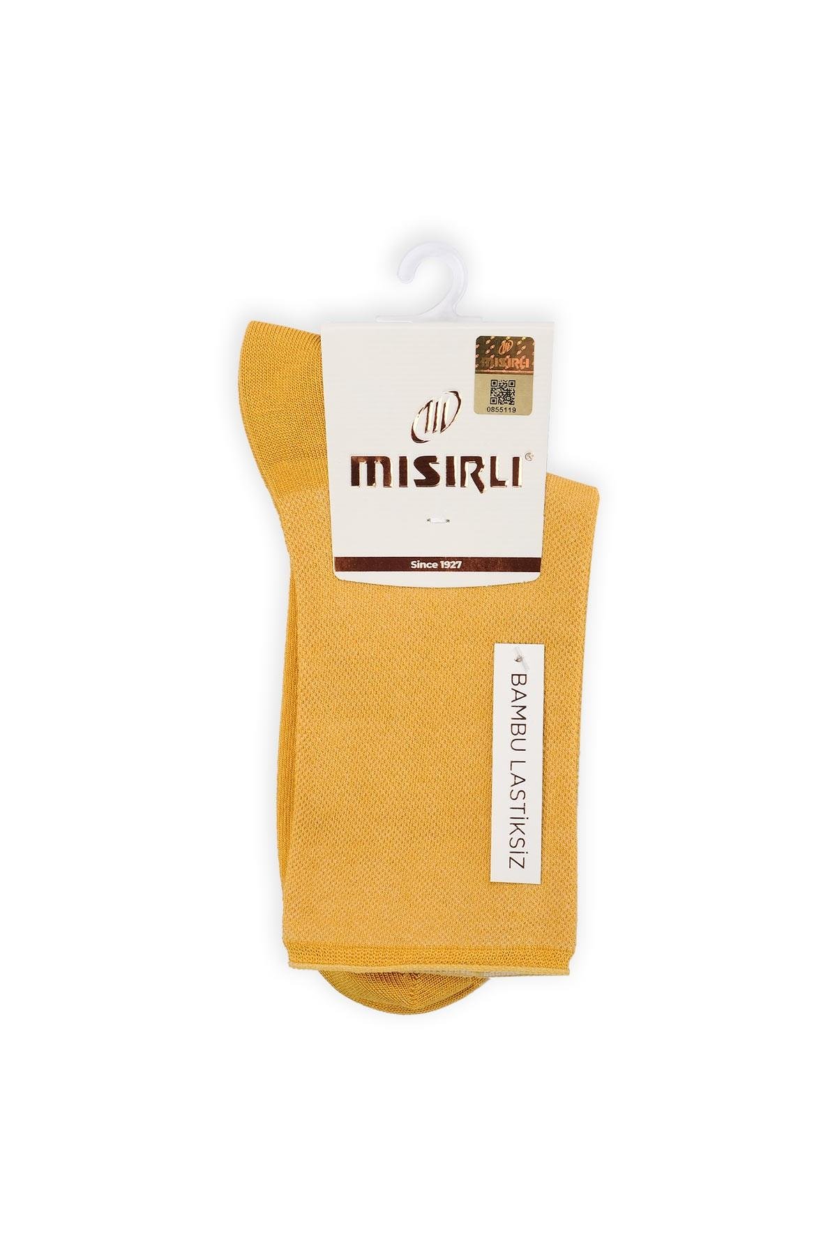 Mısırlı Kadın Bambu Tekli Sarı DiCare Lastiksiz Soket Çorap M 76400 SR