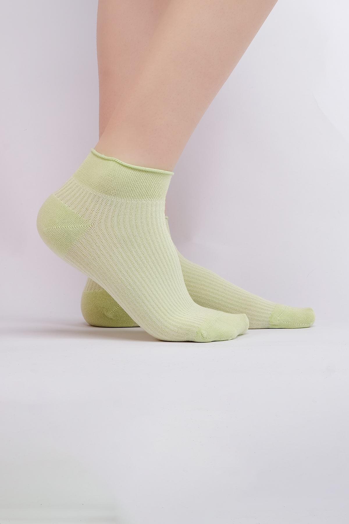 Mısırlı Kadın Bambu Tekli Yeşil Yazlık Sneaker (Patik) Çorap M 72201 Y