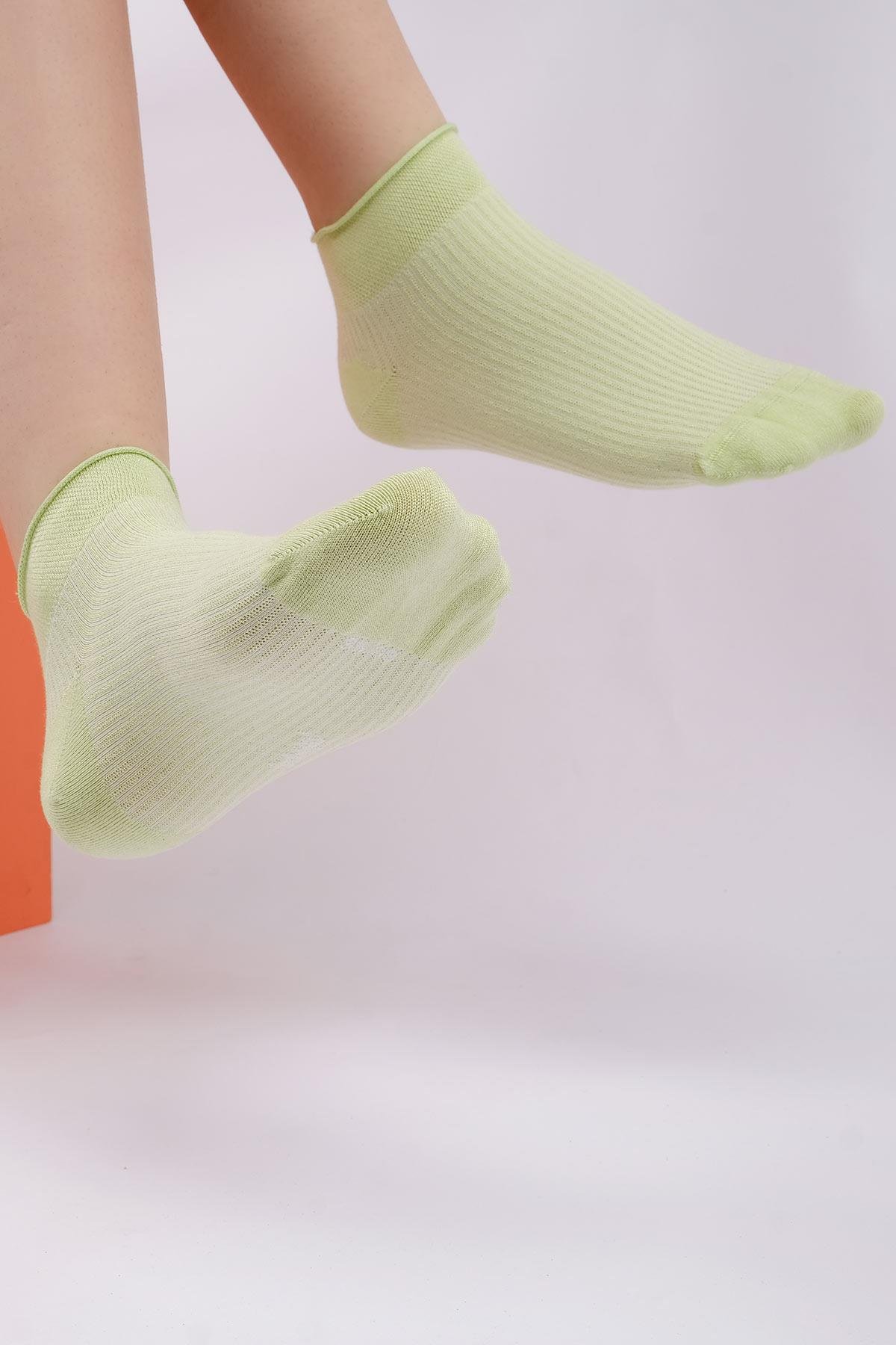 Mısırlı Kadın Bambu Tekli Yeşil Yazlık Sneaker (Patik) Çorap M 72201 Y