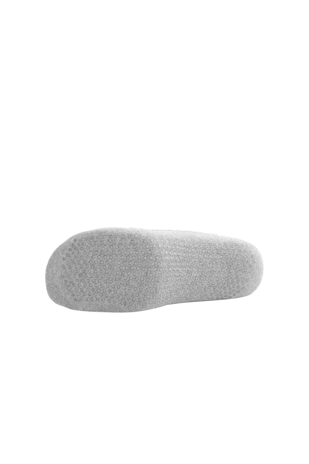 Mısırlı Kadın Kaydırmaz 2 Çift Gri Üstü Lastikli Pilates ve Yoga Çorabı - M-2210-G