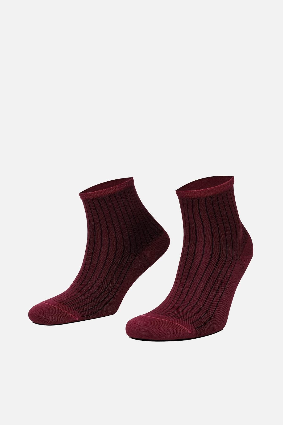 Mısırlı Kadın Merserize Tekli Açık Bordo Soket Çorap