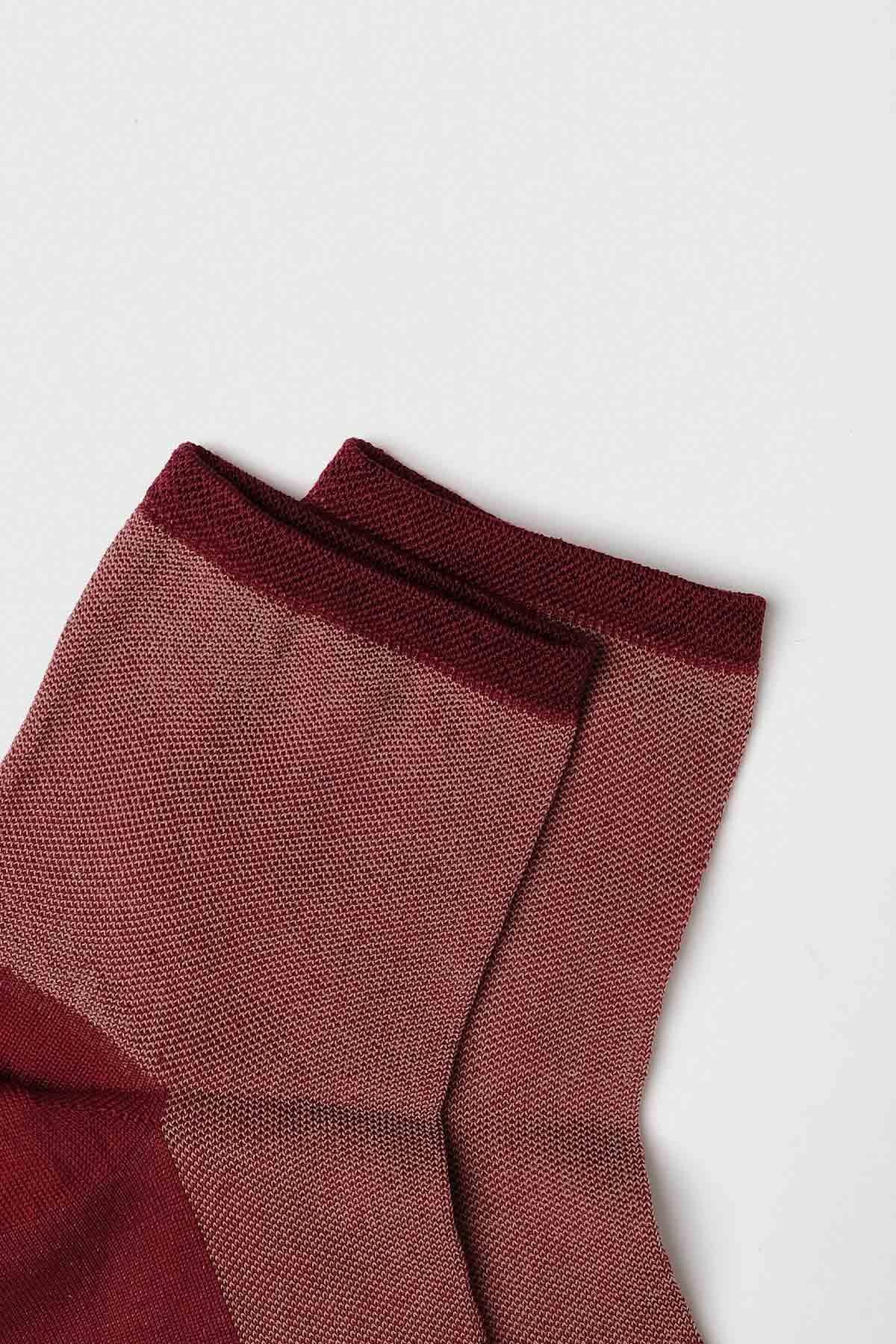 Mısırlı Kadın Merserize Tekli Açık Bordo Soket Çorap M 77000 AB