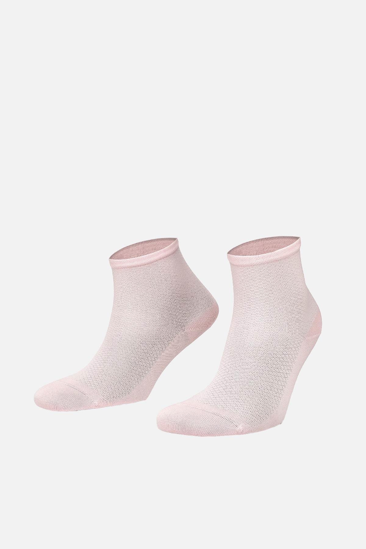 Mısırlı Kadın Merserize Tekli Pastel Pembe Soket Çorap M 77002 PP