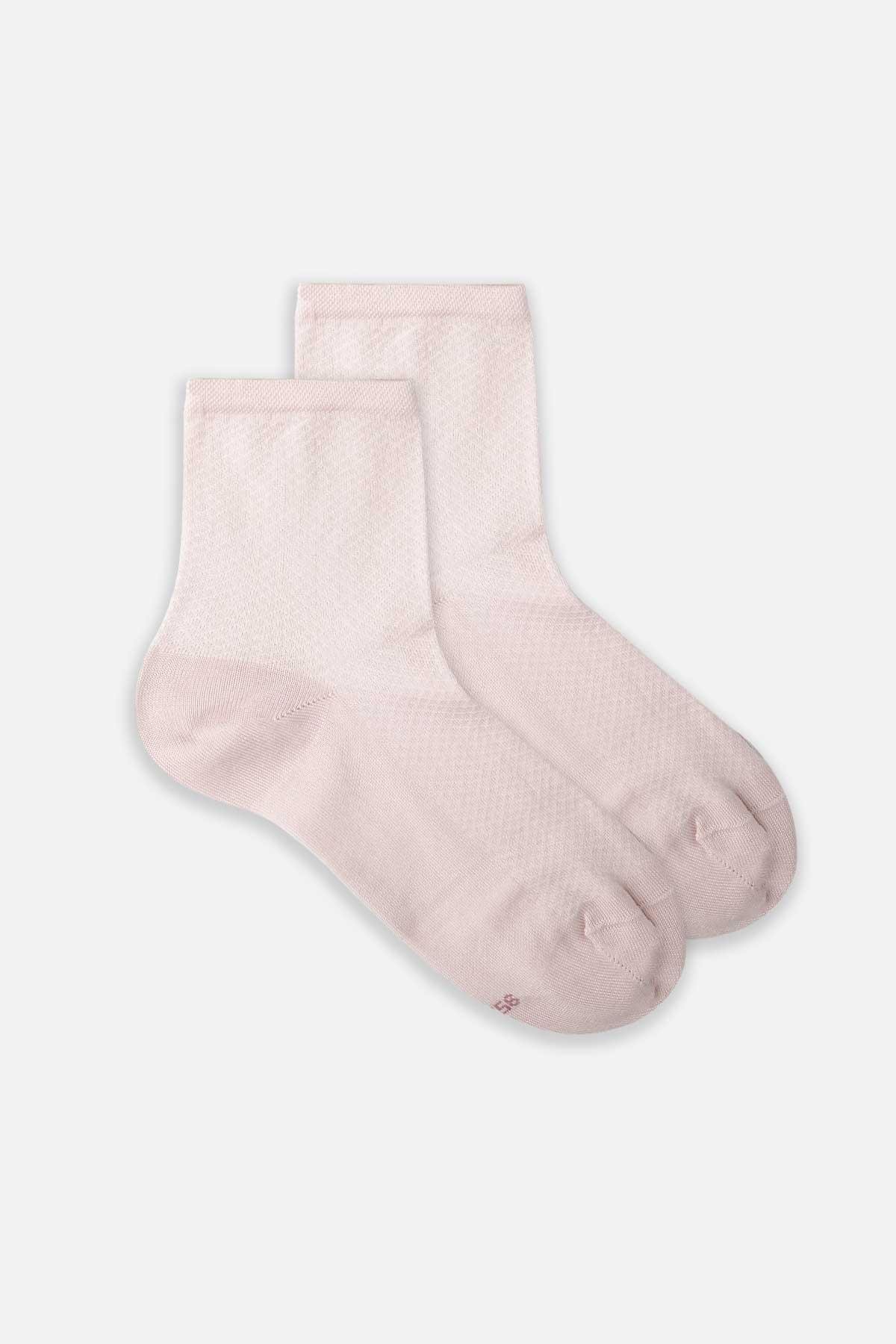 Mısırlı Kadın Merserize Tekli Pastel Pembe Soket Çorap M 77002 PP