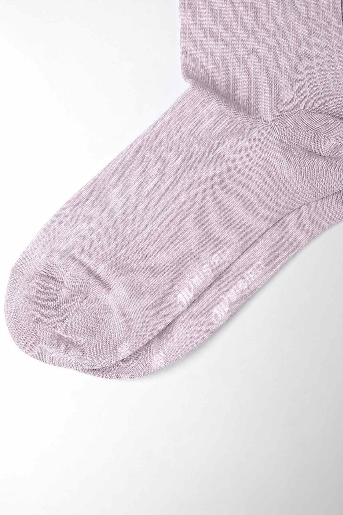 Mısırlı Kadın Merserize Tekli Pastel Pembe Soket Çorap M 77001 PP