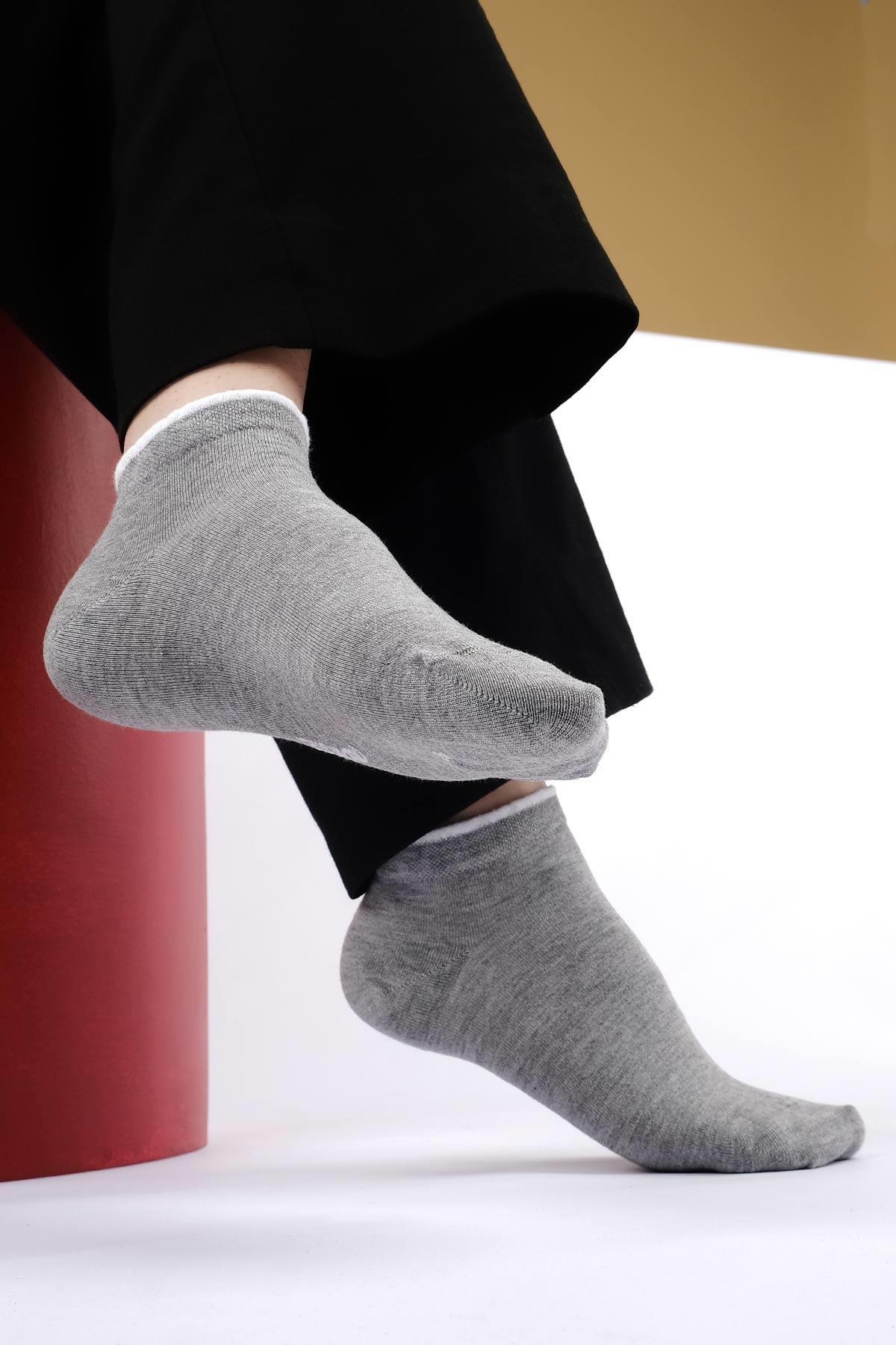 Mısırlı Kadın Modal Tekli Gri Yazlık Sneaker (Patik) Çorap M 71200 G