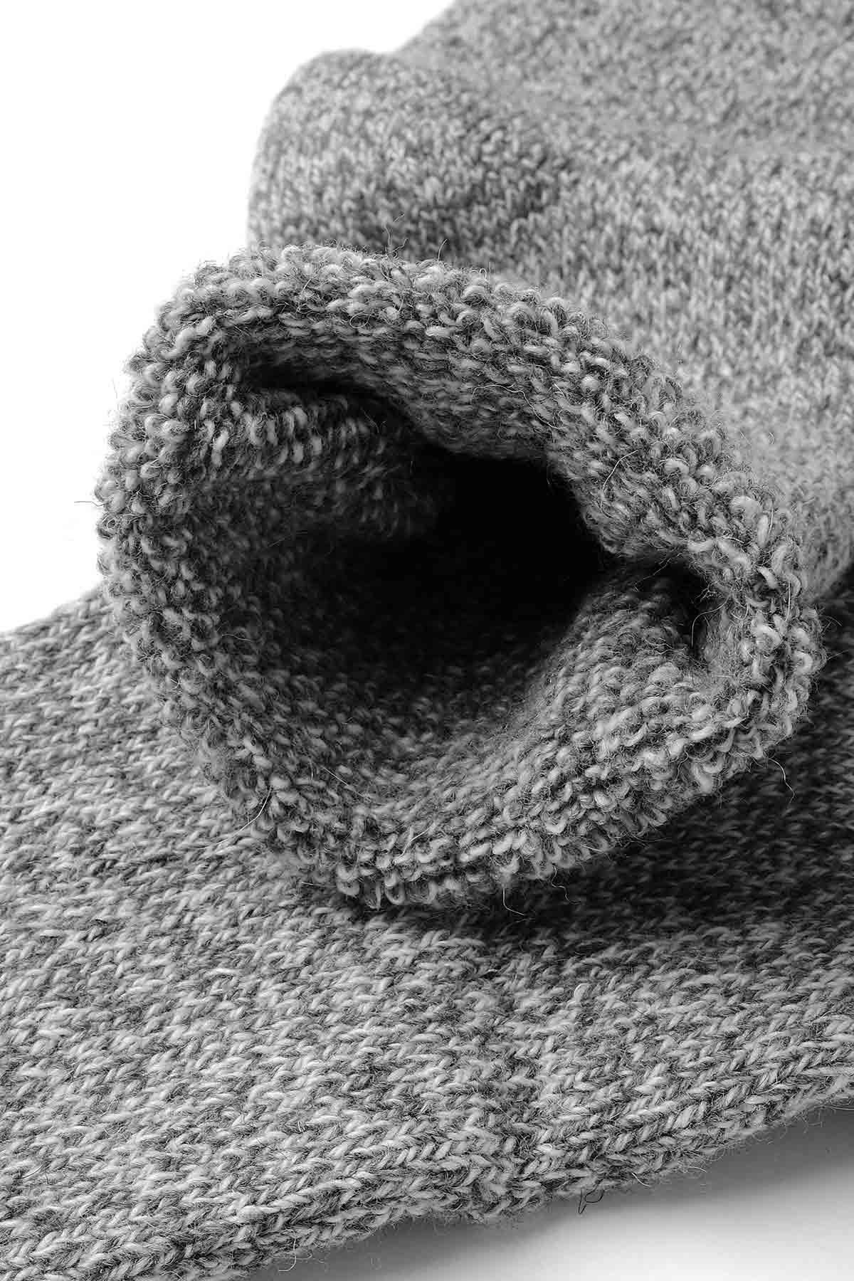 Mısırlı Kadın Norweger Merino Yünü Kışlık Tekli Gri Soket Bot Çorabı