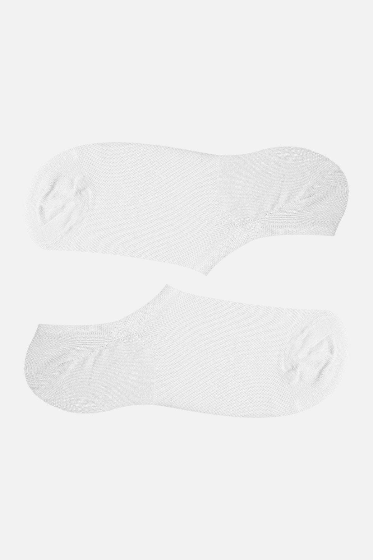 Mısırlı Kadın Pamuklu Tekli Beyaz Yazlık Sneaker Çorap   M 70350 B