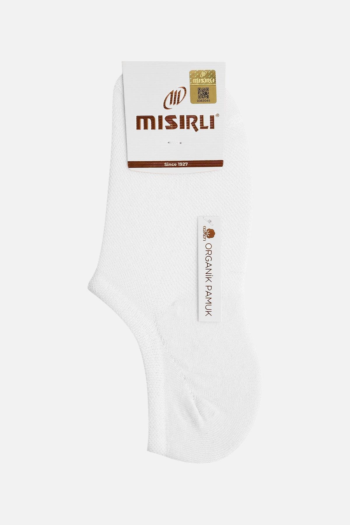 Mısırlı Kadın Pamuklu Tekli Beyaz Yazlık Sneaker Çorap   M 70350 B